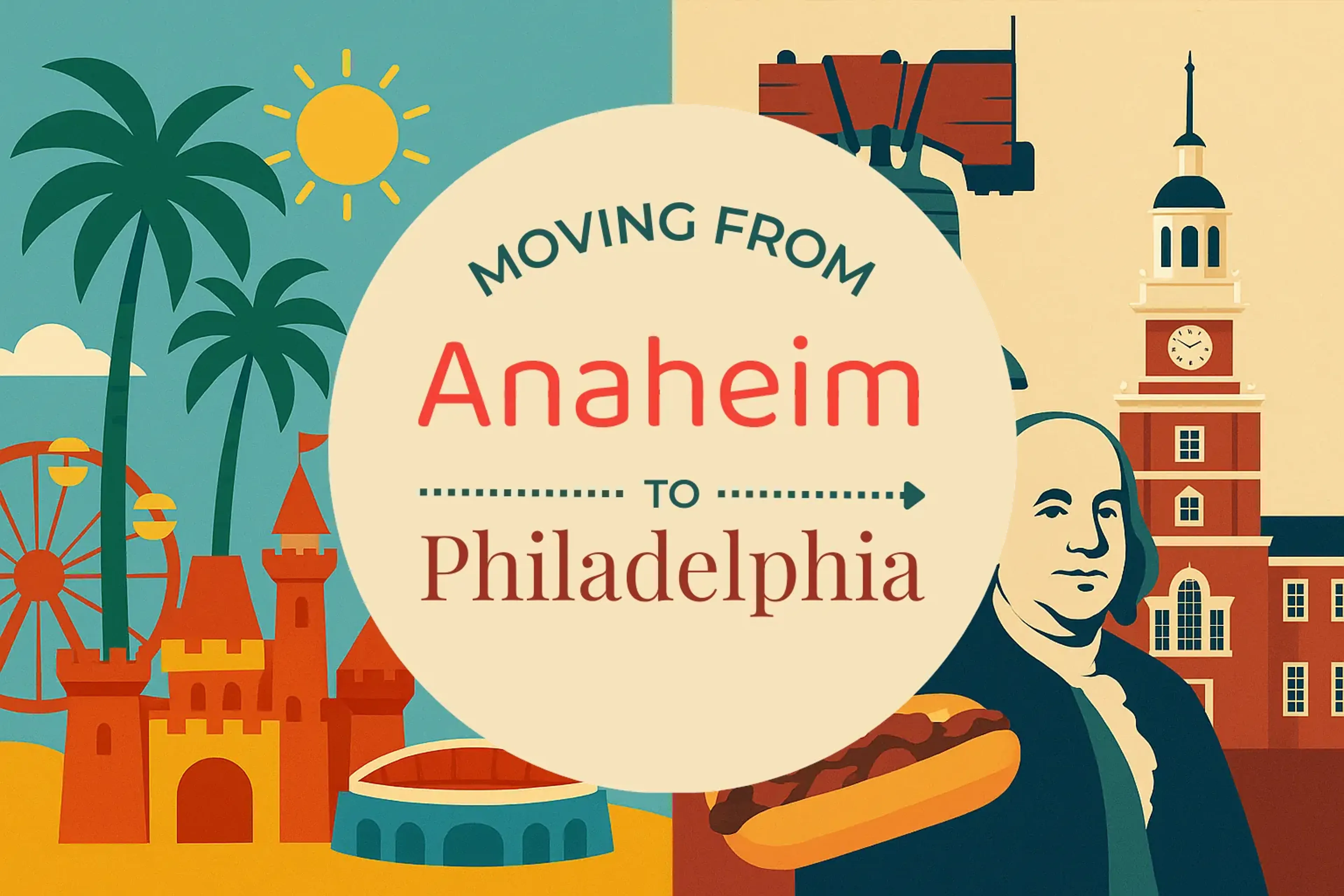 Side-by-side comparison of Anaheim to Philadelphia moving companies
