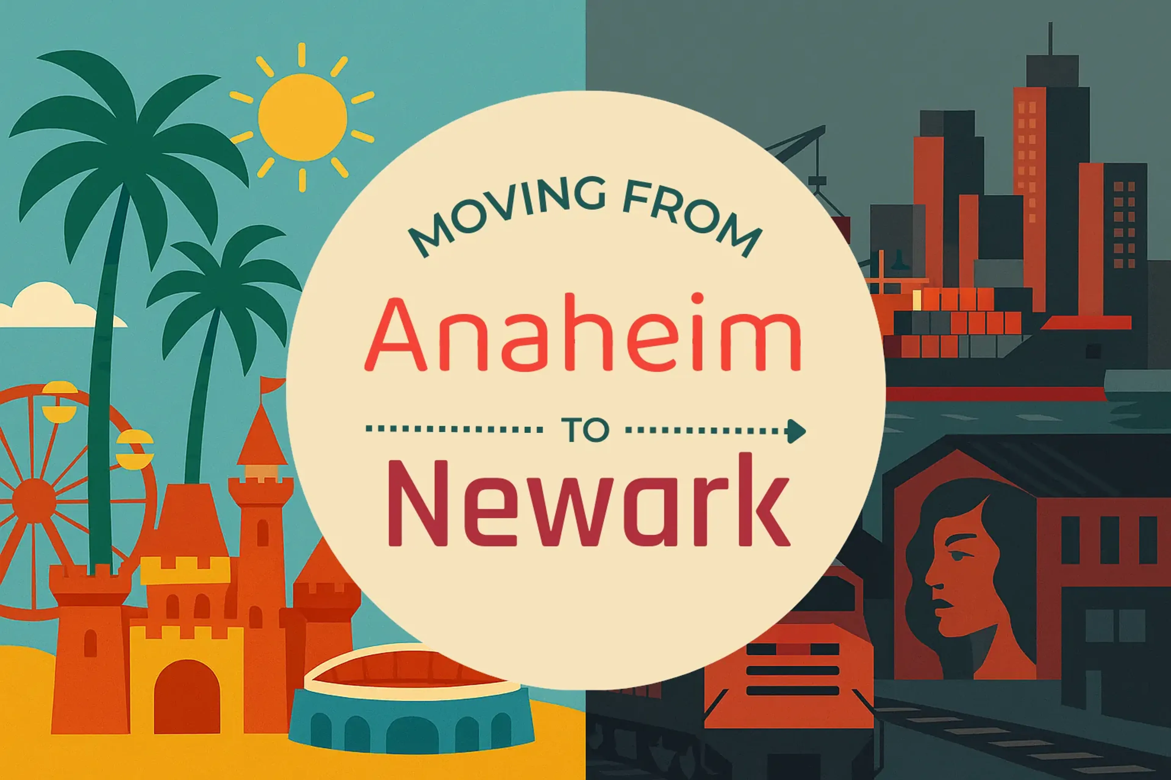 Side-by-side comparison of Anaheim to Newark moving companies