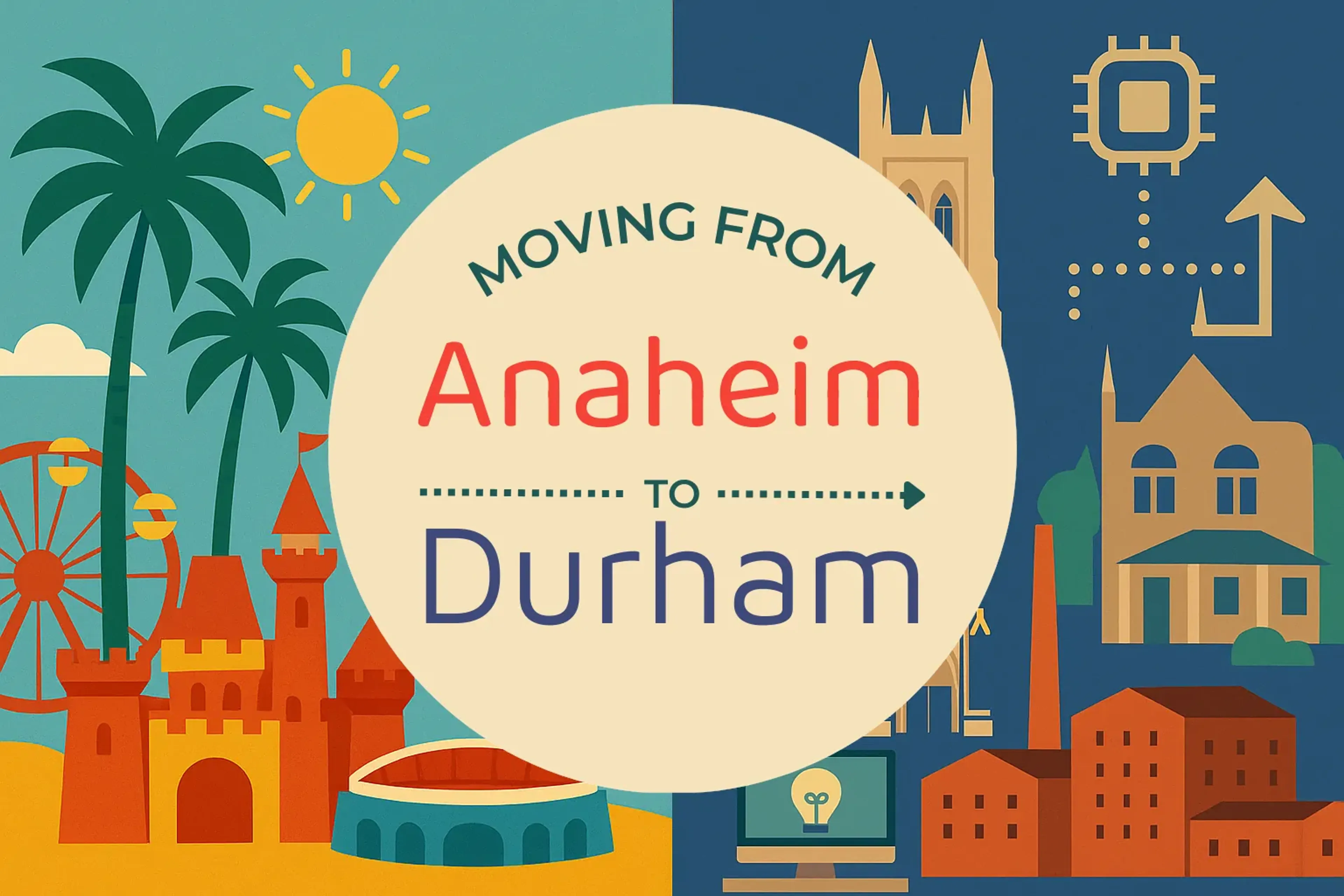 Side-by-side comparison of Anaheim to Durham moving companies