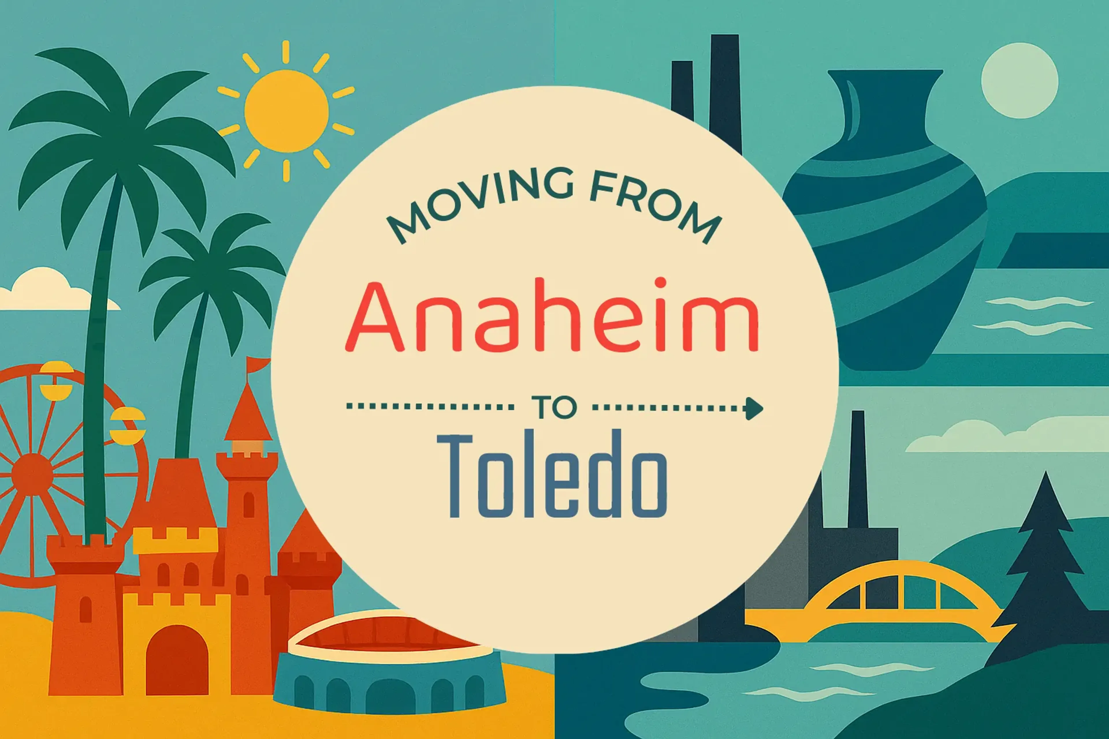 Side-by-side comparison of Anaheim to Toledo moving companies