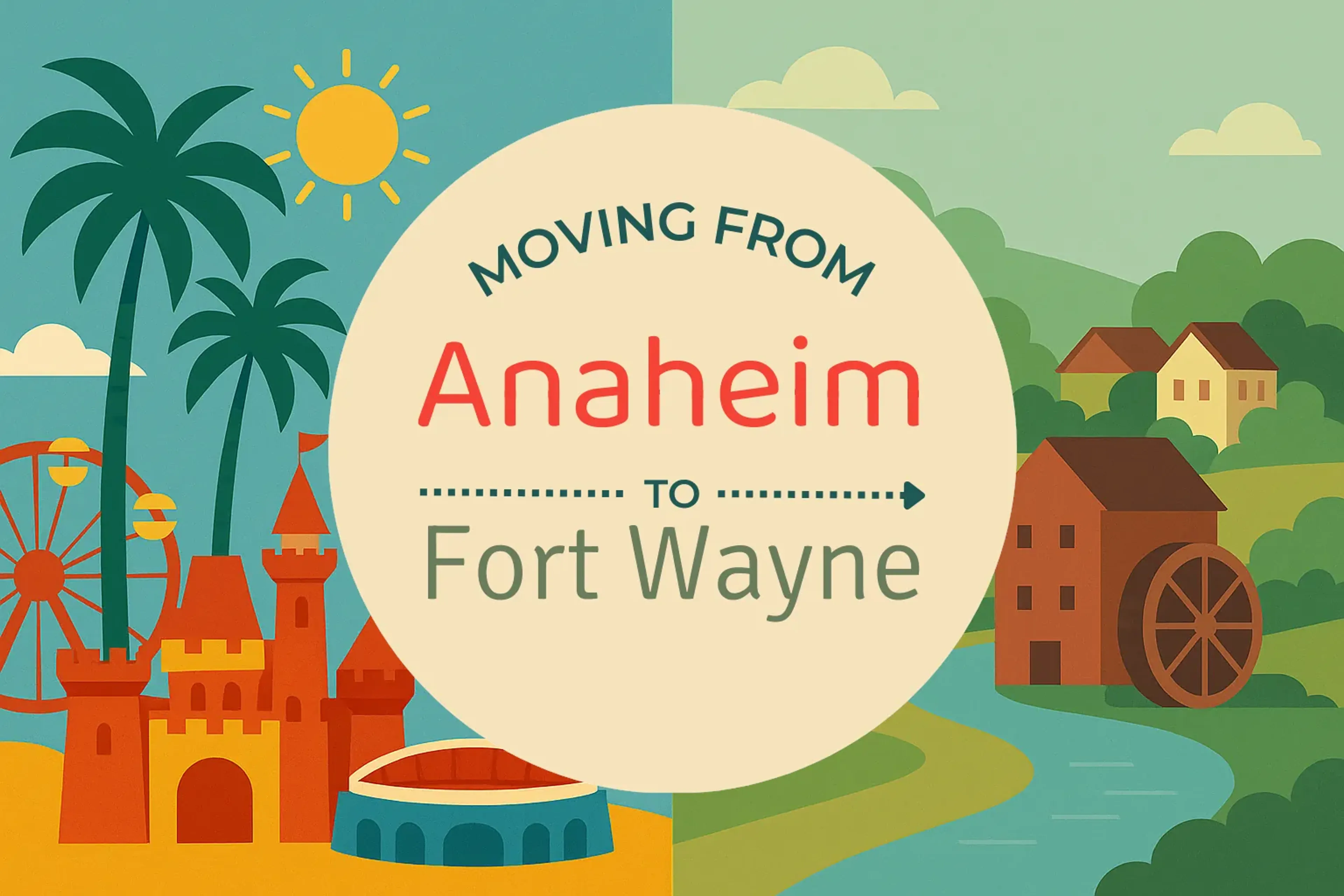 Side-by-side comparison of Anaheim to Fort Wayne moving companies