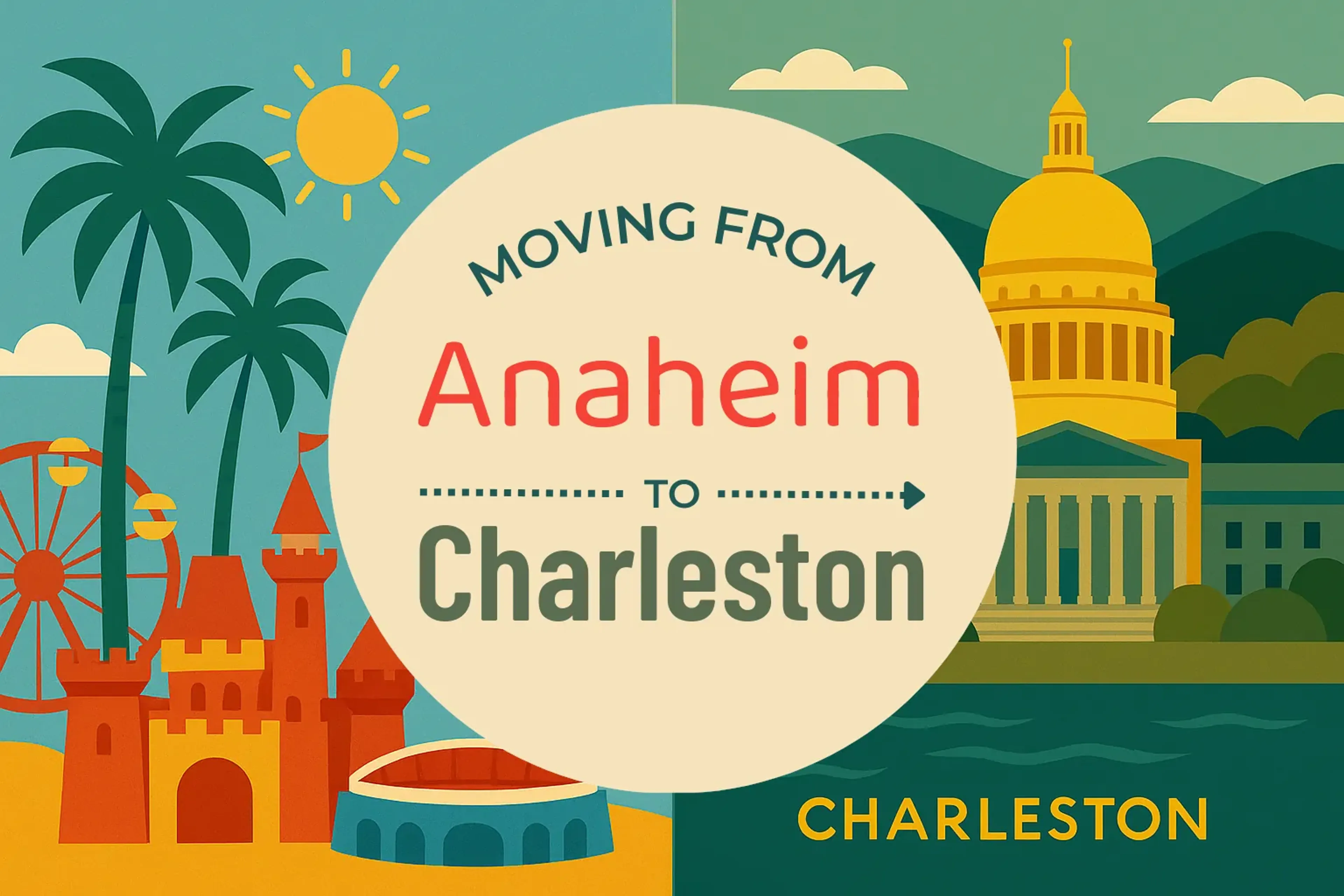 Side-by-side comparison of Anaheim to Charleston moving companies