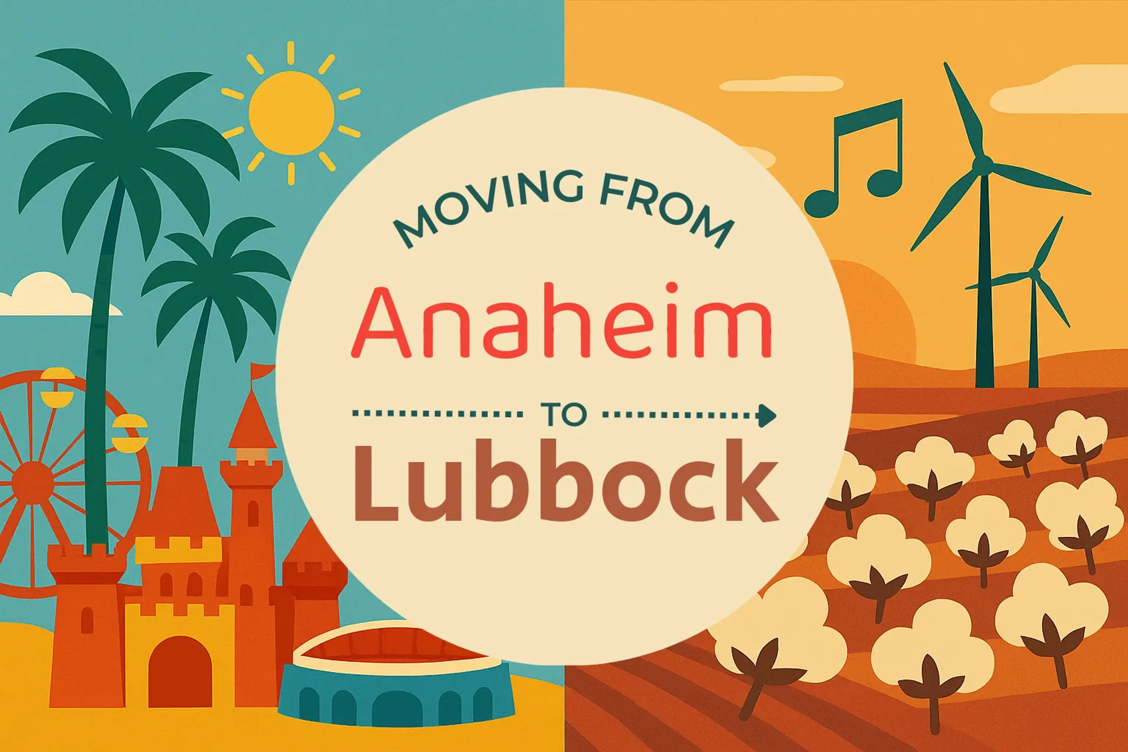 Side-by-side comparison of Anaheim to Lubbock moving companies