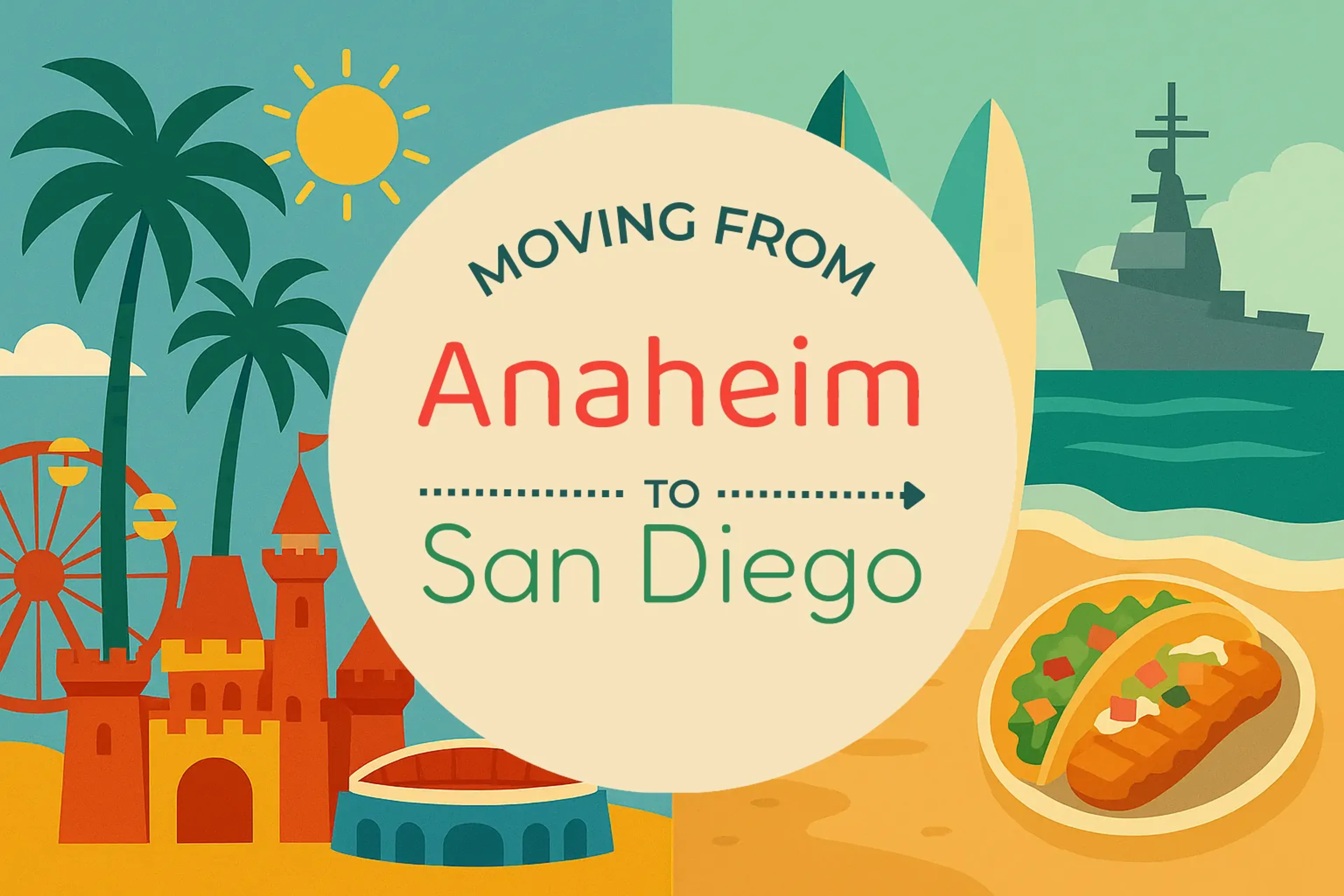 Side-by-side comparison of Anaheim to San Diego moving companies
