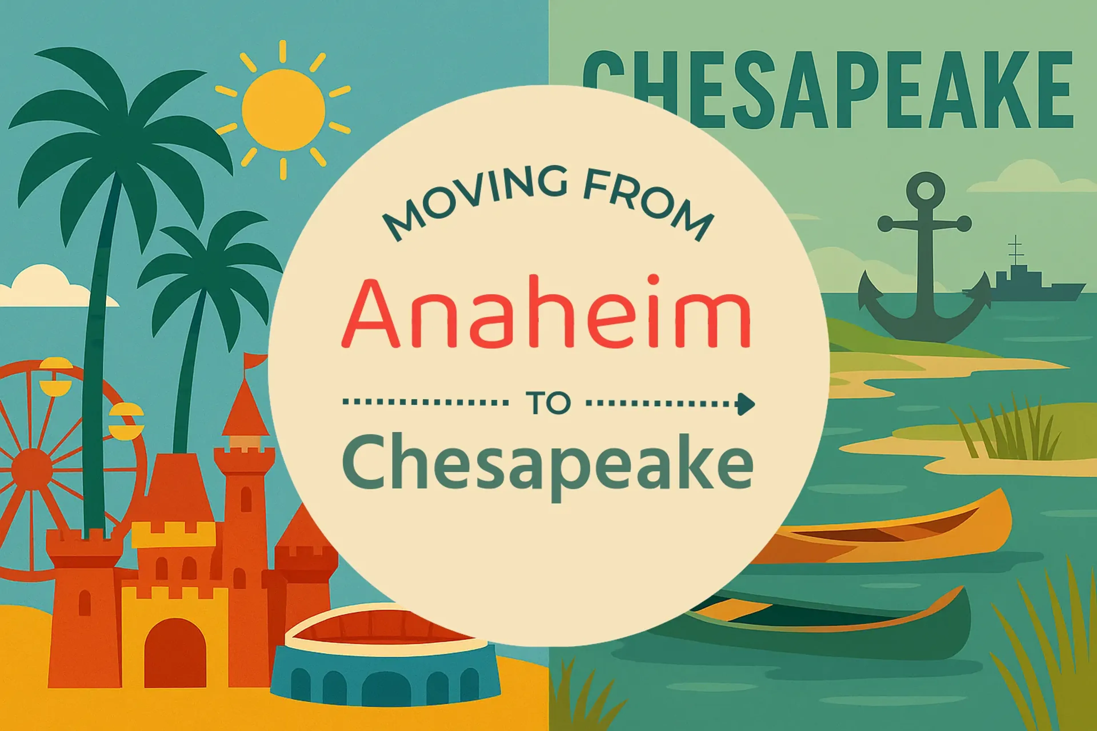 Side-by-side comparison of Anaheim to Chesapeake moving companies