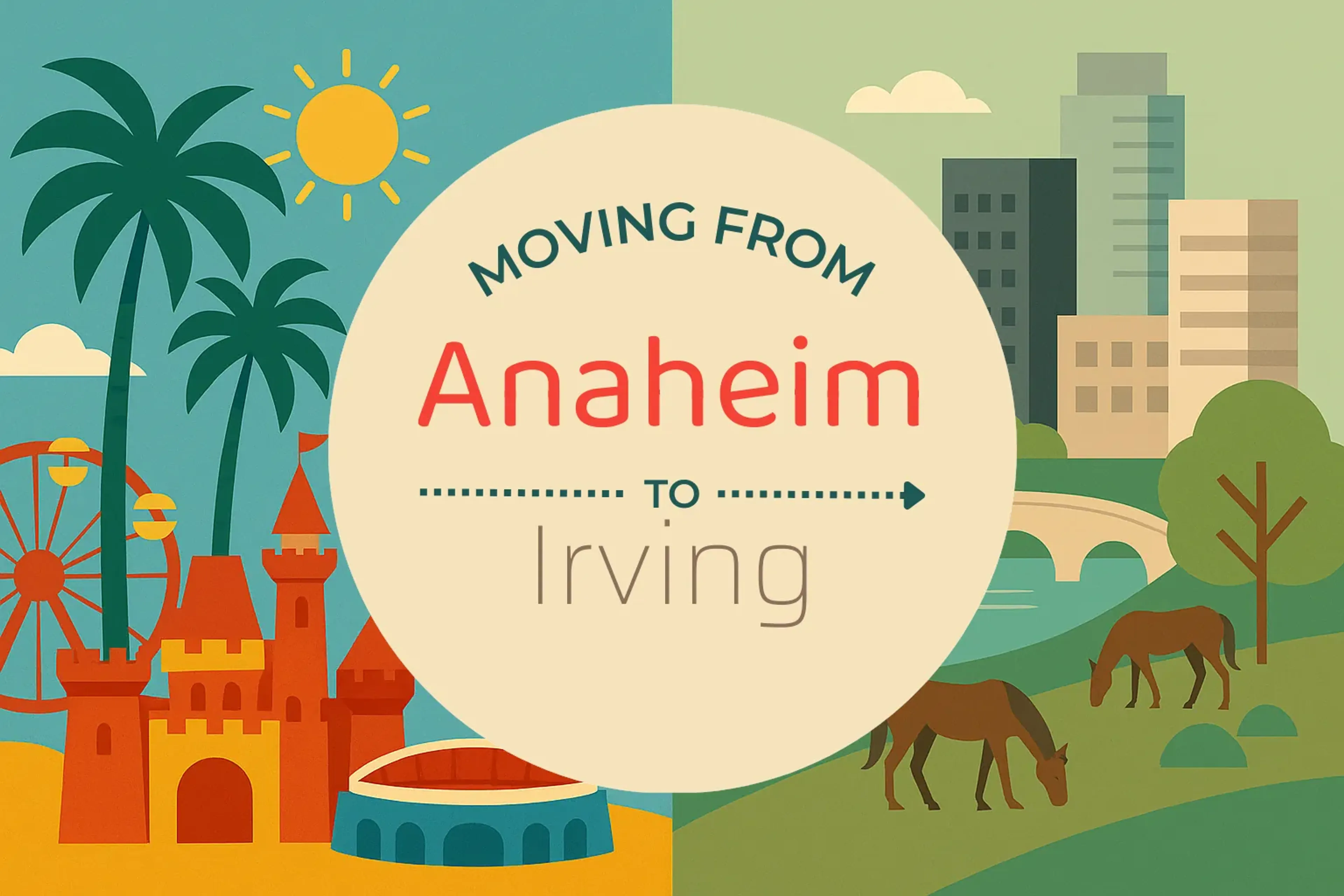 Side-by-side comparison of Anaheim to Irving moving companies