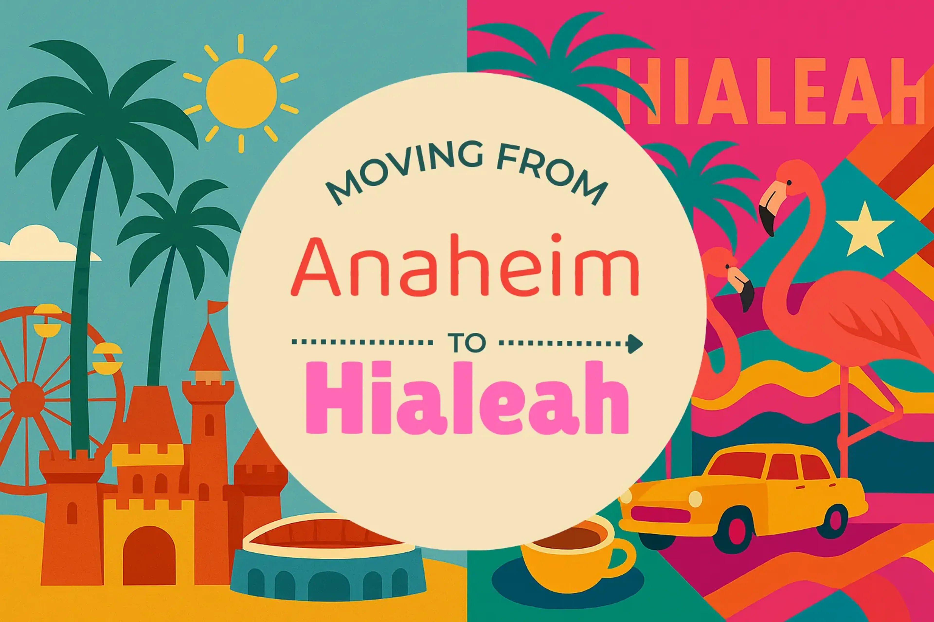 Side-by-side comparison of Anaheim to Hialeah moving companies