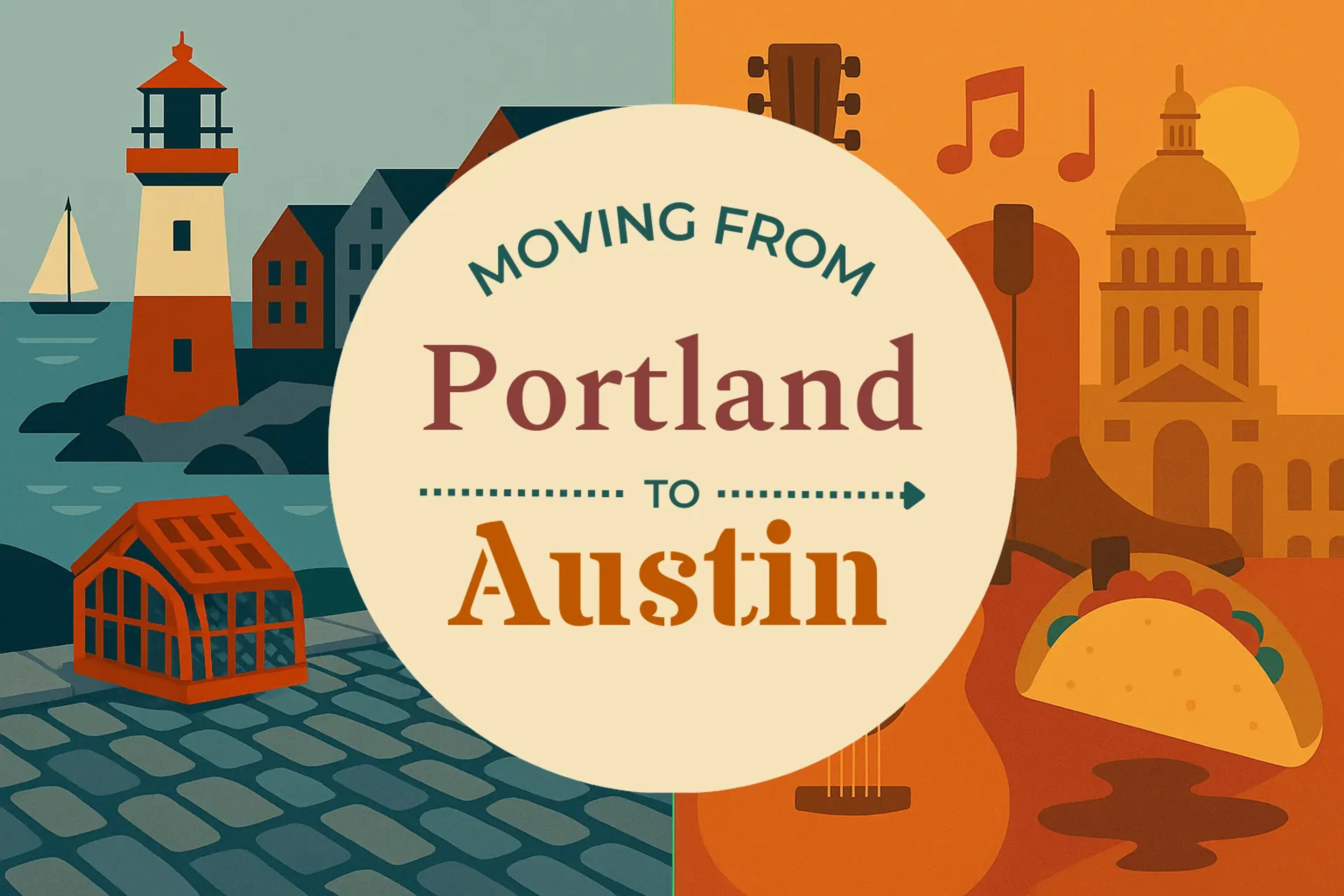 Side-by-side comparison of Portland to Austin moving companies