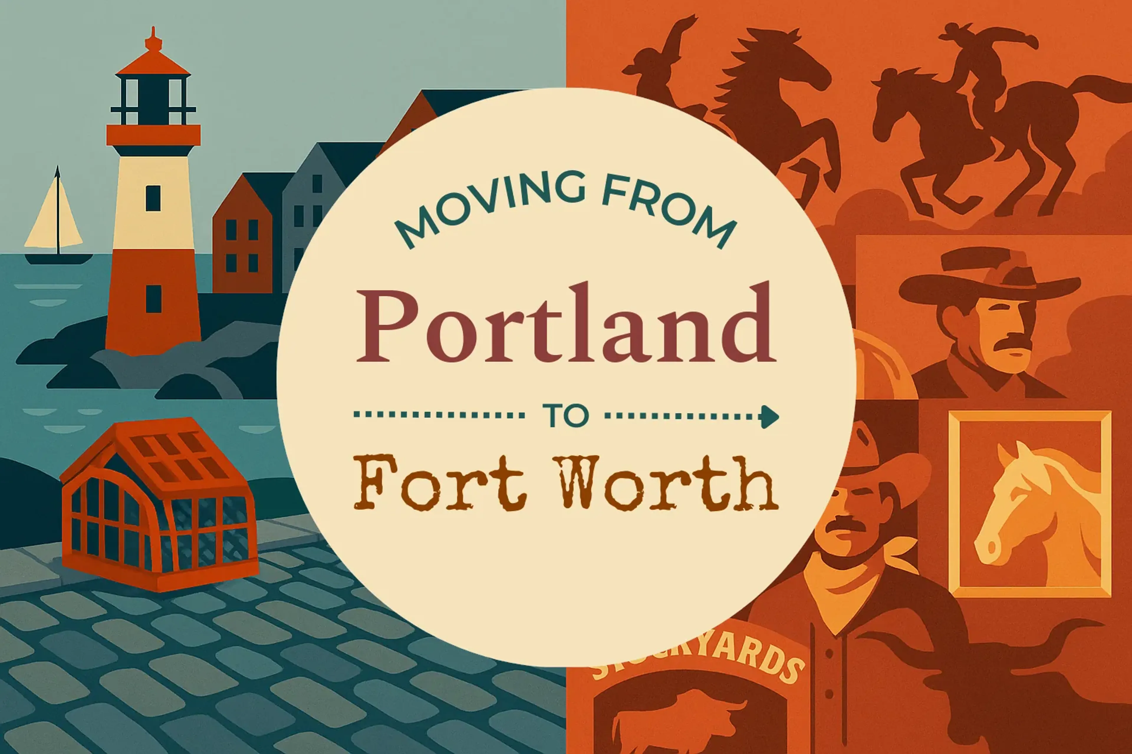 Side-by-side comparison of Portland to Fort Worth moving companies