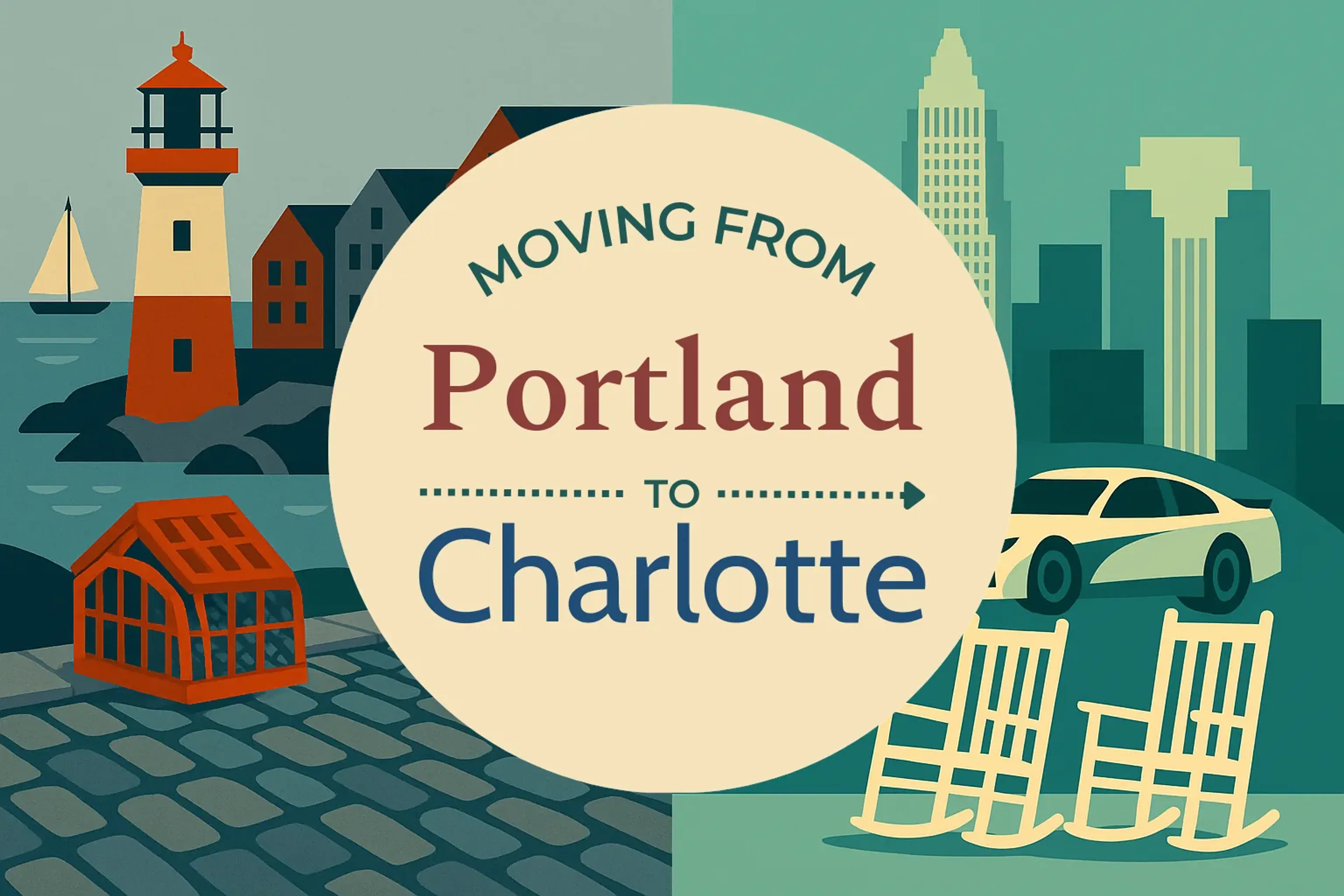 Side-by-side comparison of Portland to Charlotte moving companies