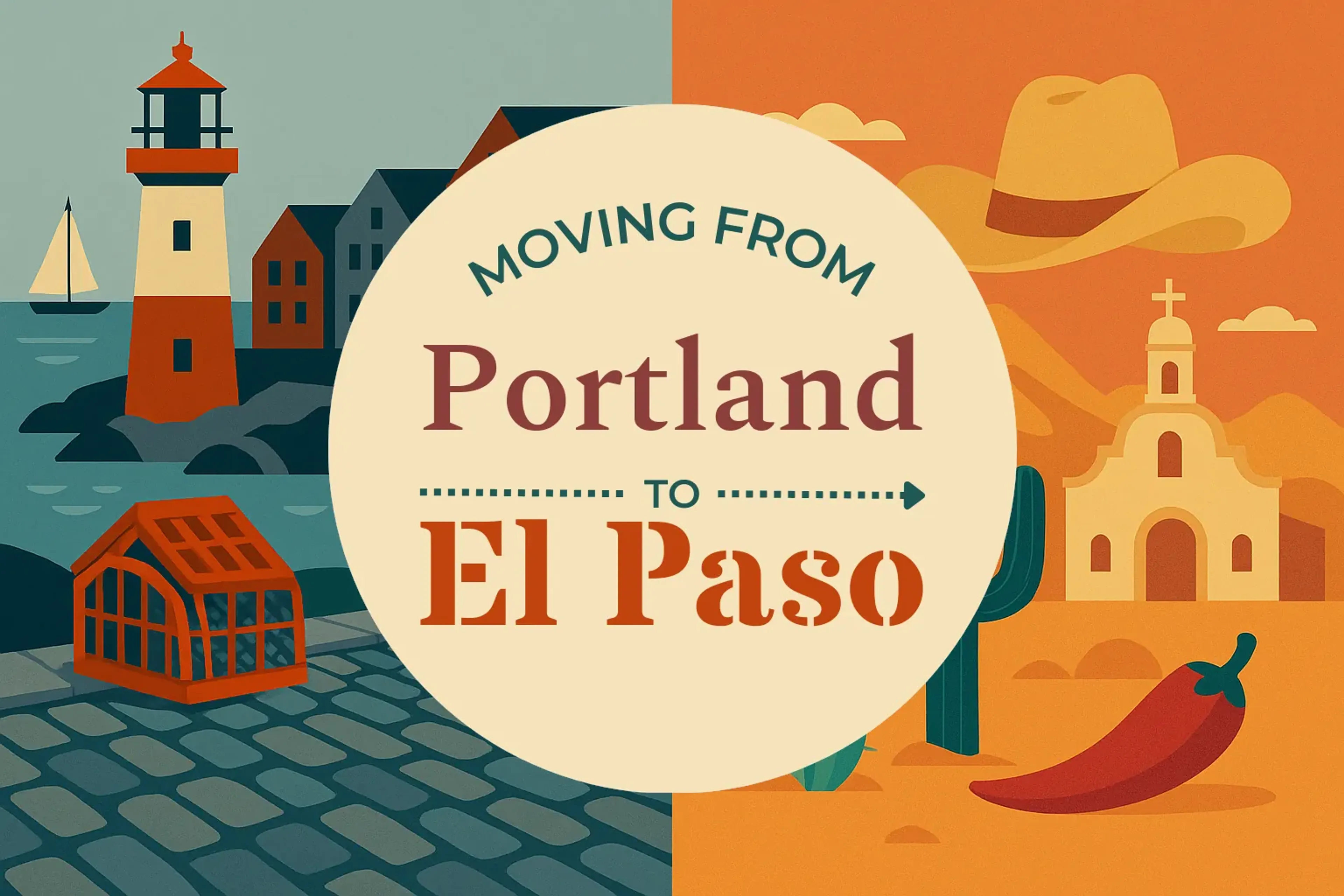 Side-by-side comparison of Portland to El Paso moving companies