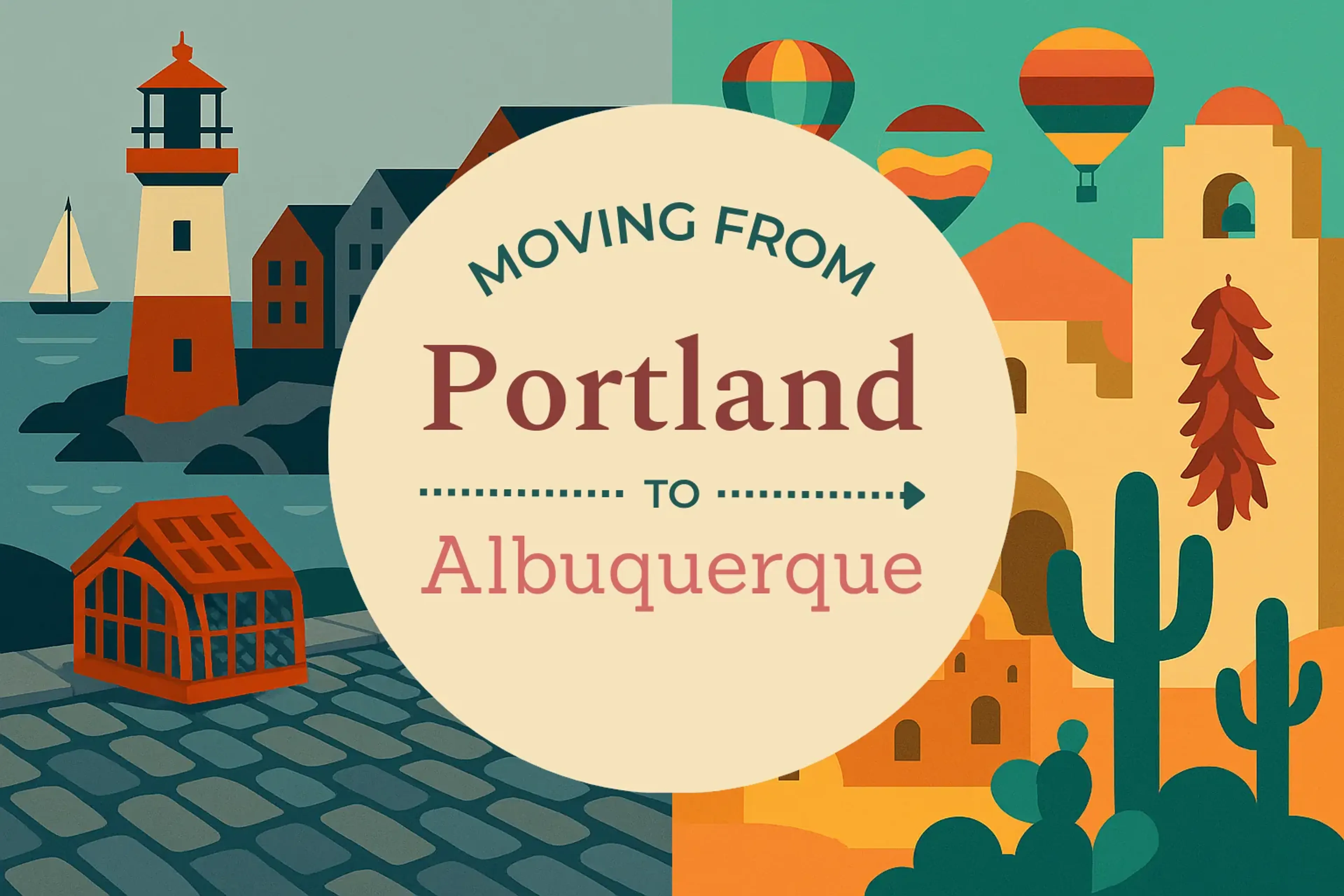 Side-by-side comparison of Portland to Albuquerque moving companies