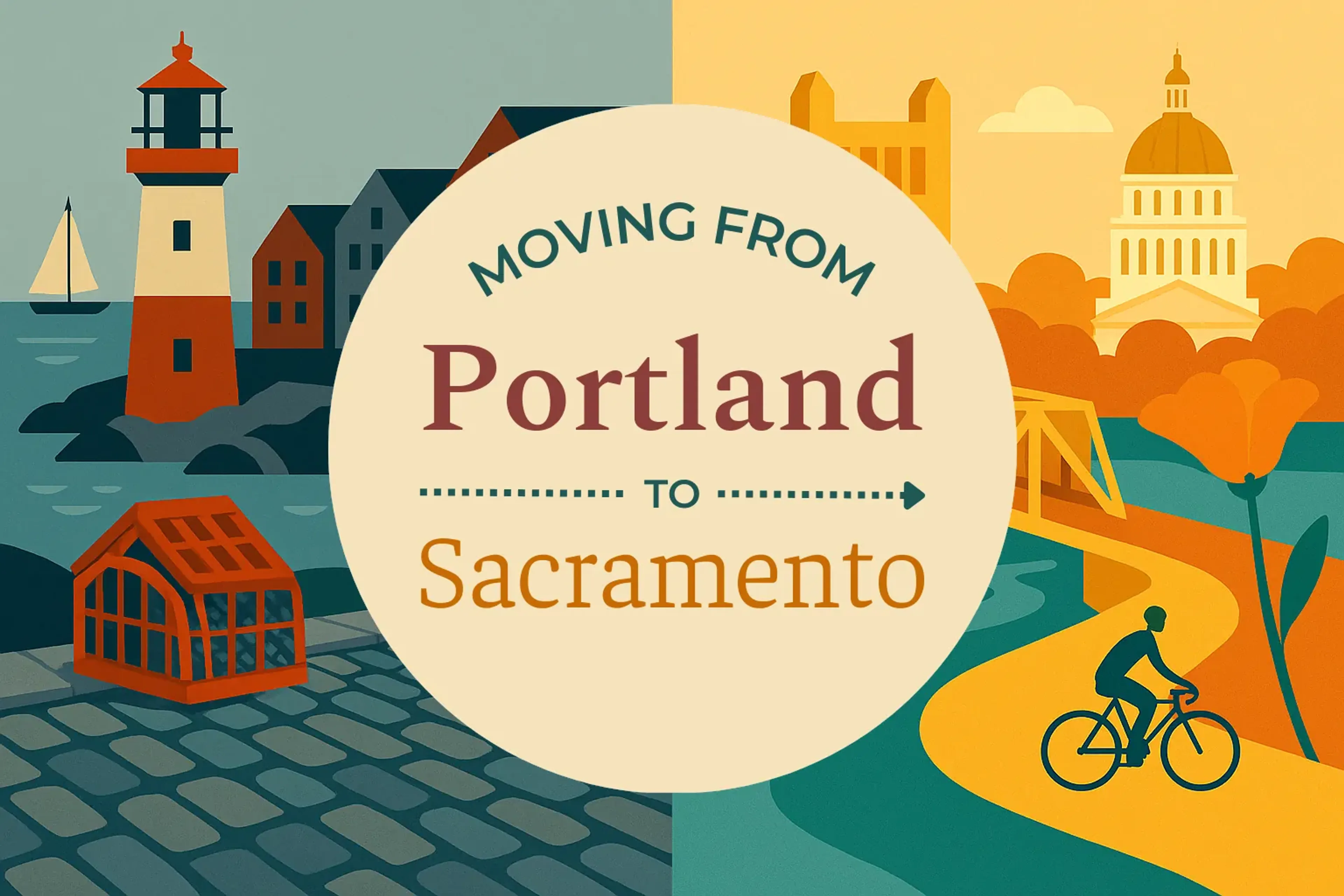 Side-by-side comparison of Portland to Sacramento moving companies