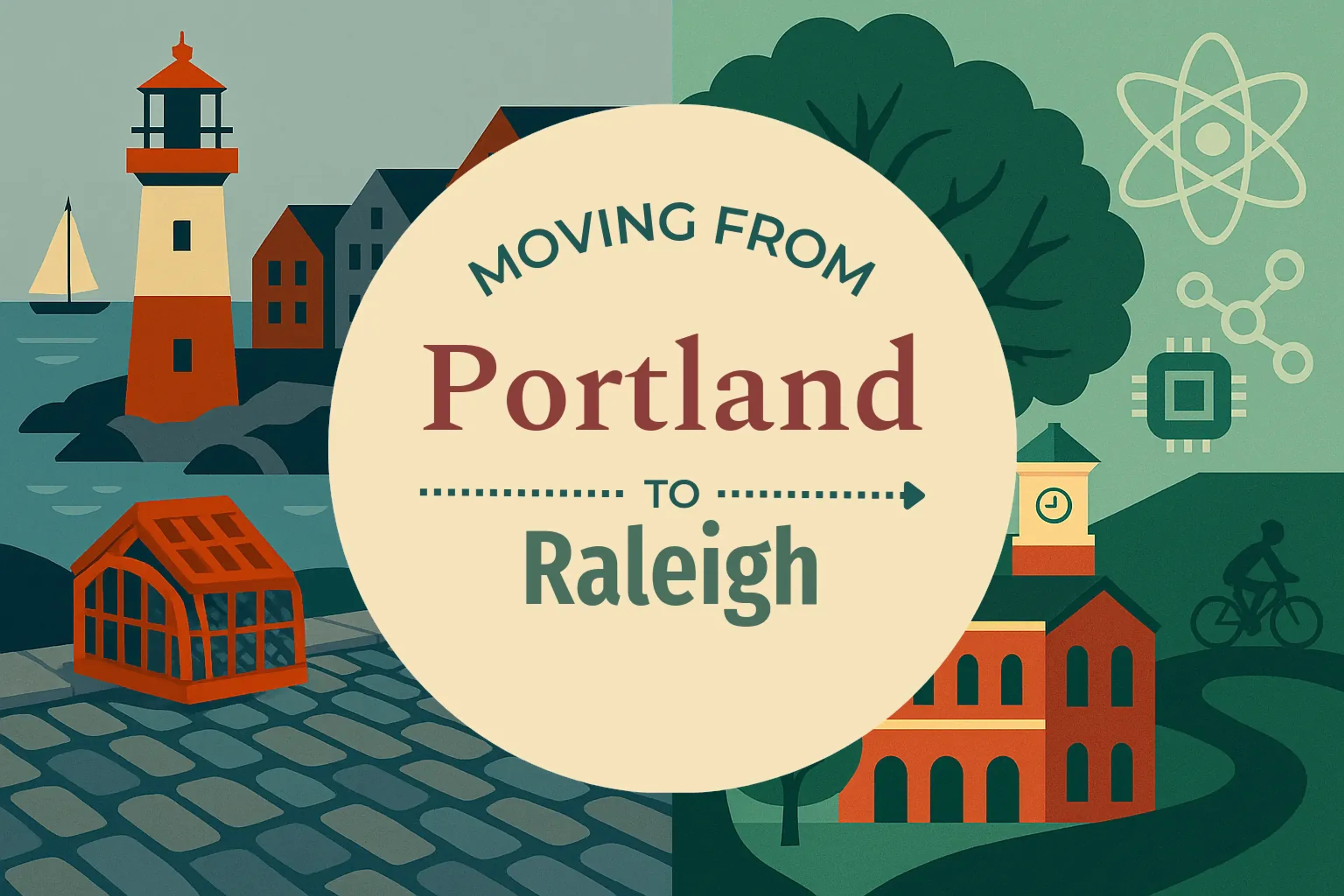 Side-by-side comparison of Portland to Raleigh moving companies