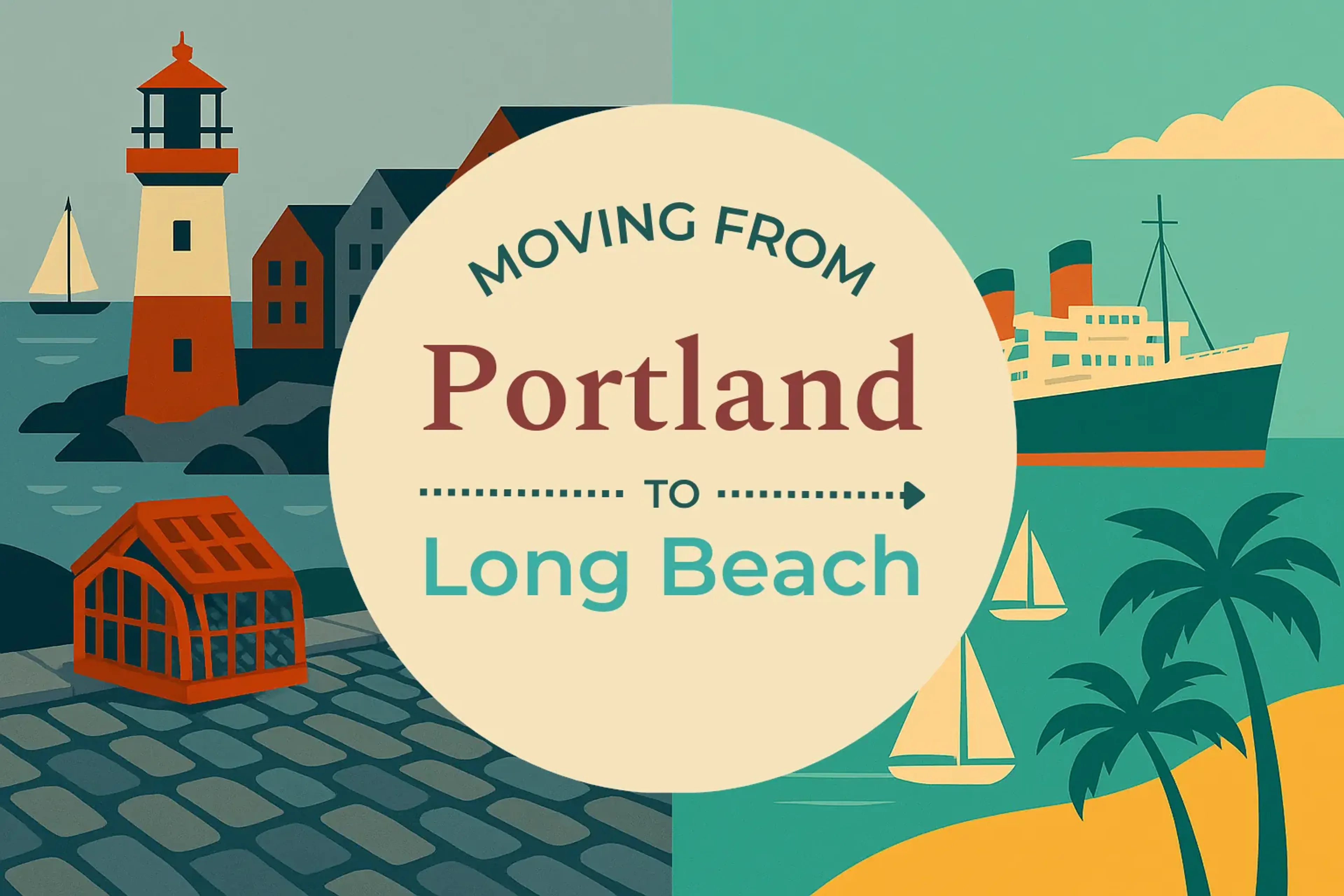 Side-by-side comparison of Portland to Long Beach moving companies