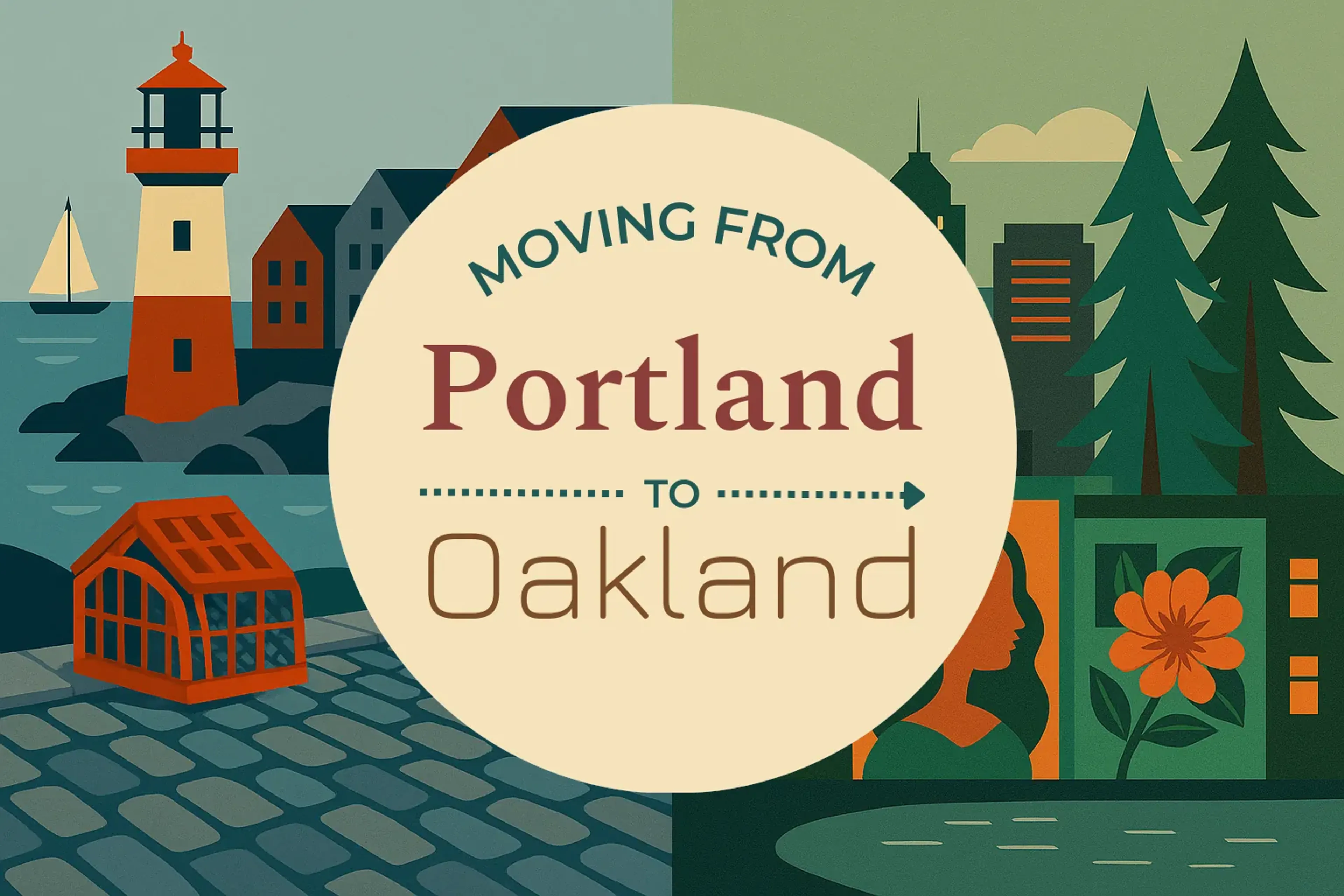 Side-by-side comparison of Portland to Oakland moving companies