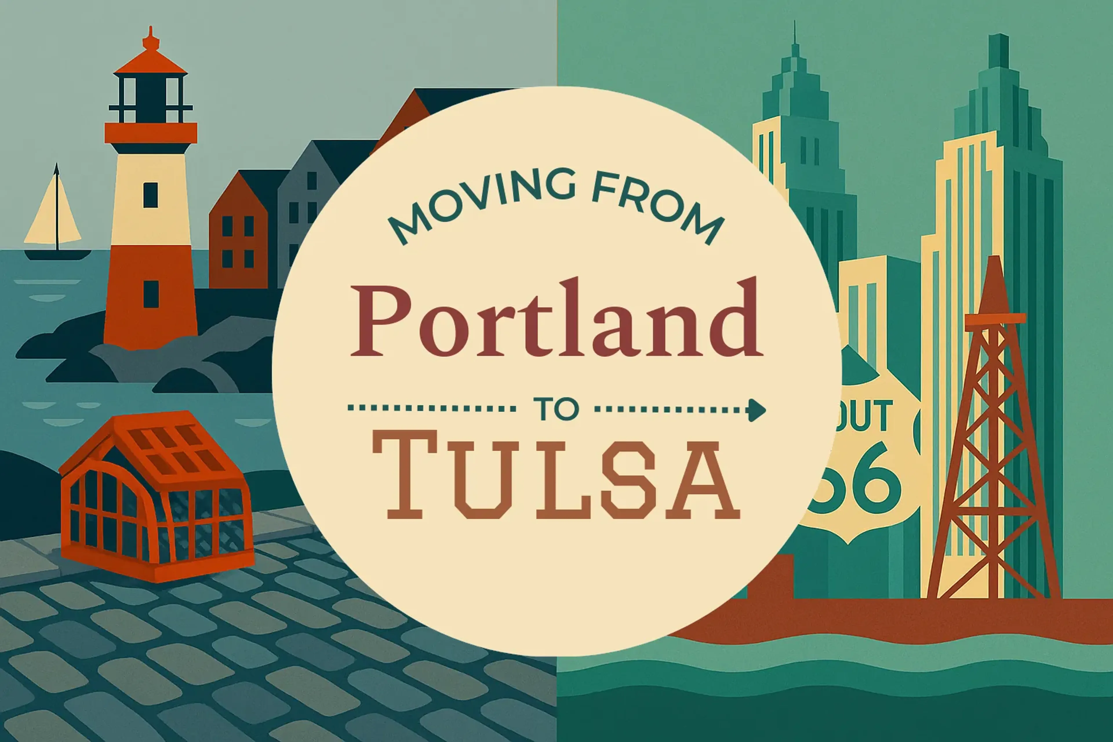 Side-by-side comparison of Portland to Tulsa moving companies