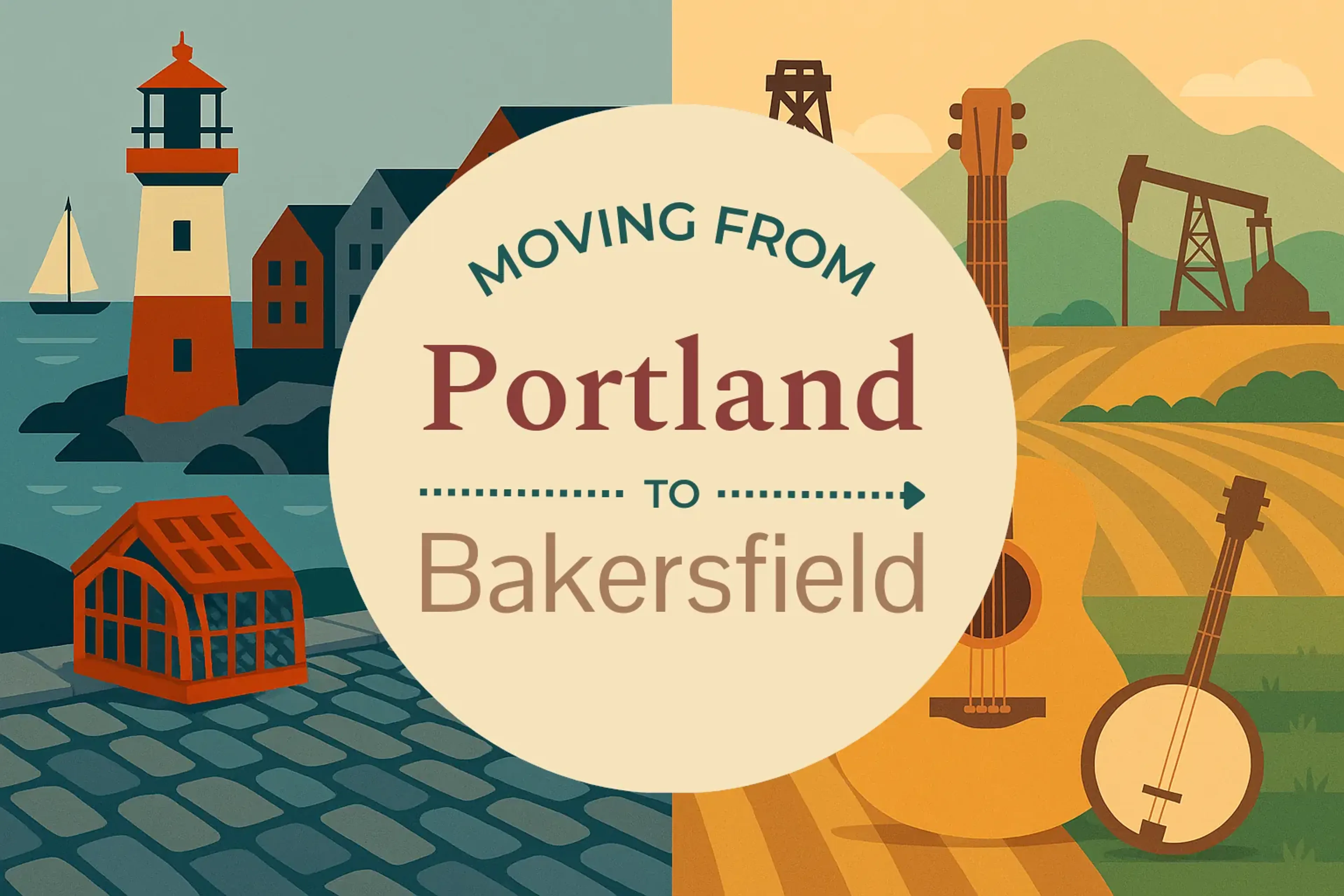 Side-by-side comparison of Portland to Bakersfield moving companies