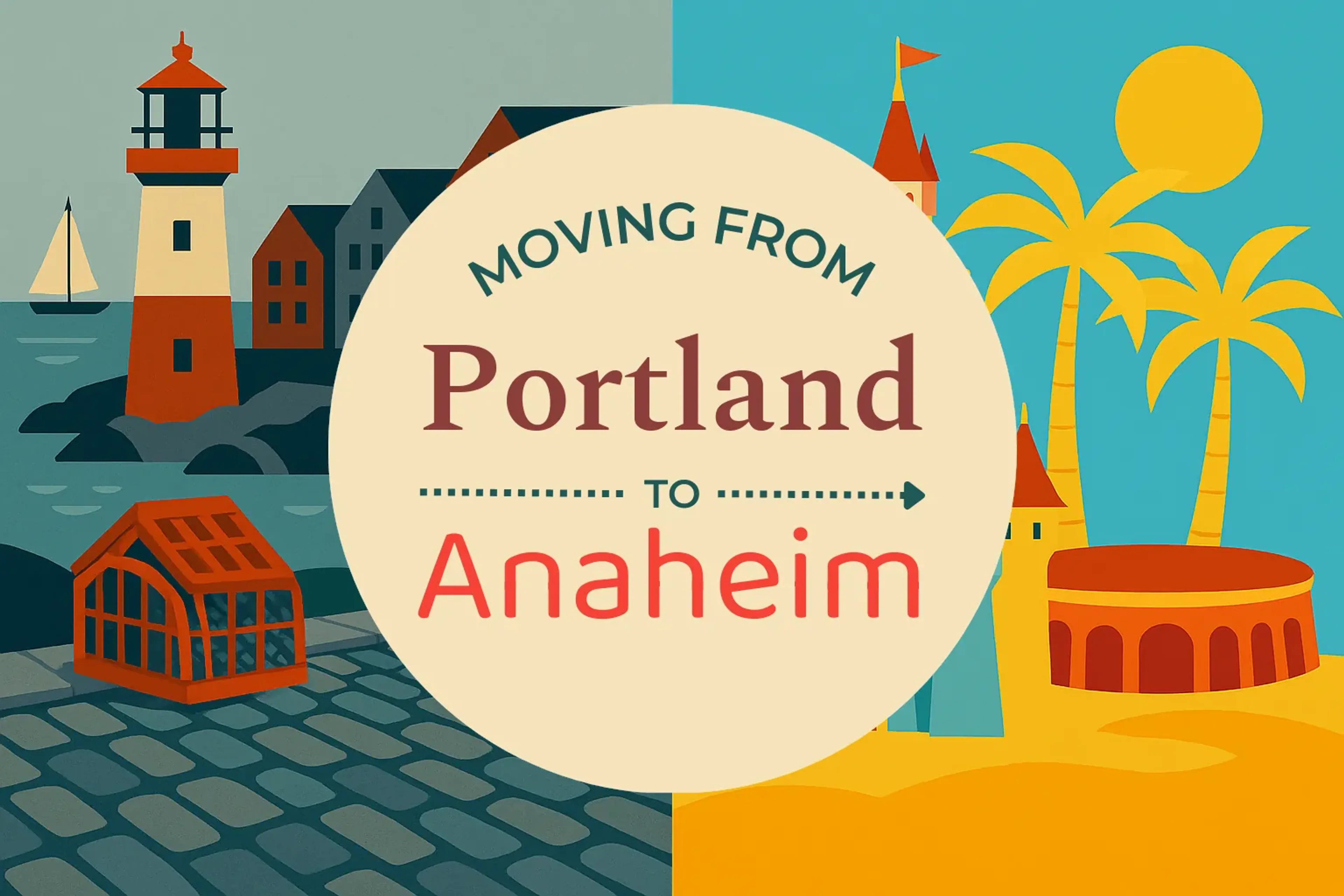 Side-by-side comparison of Portland to Anaheim moving companies