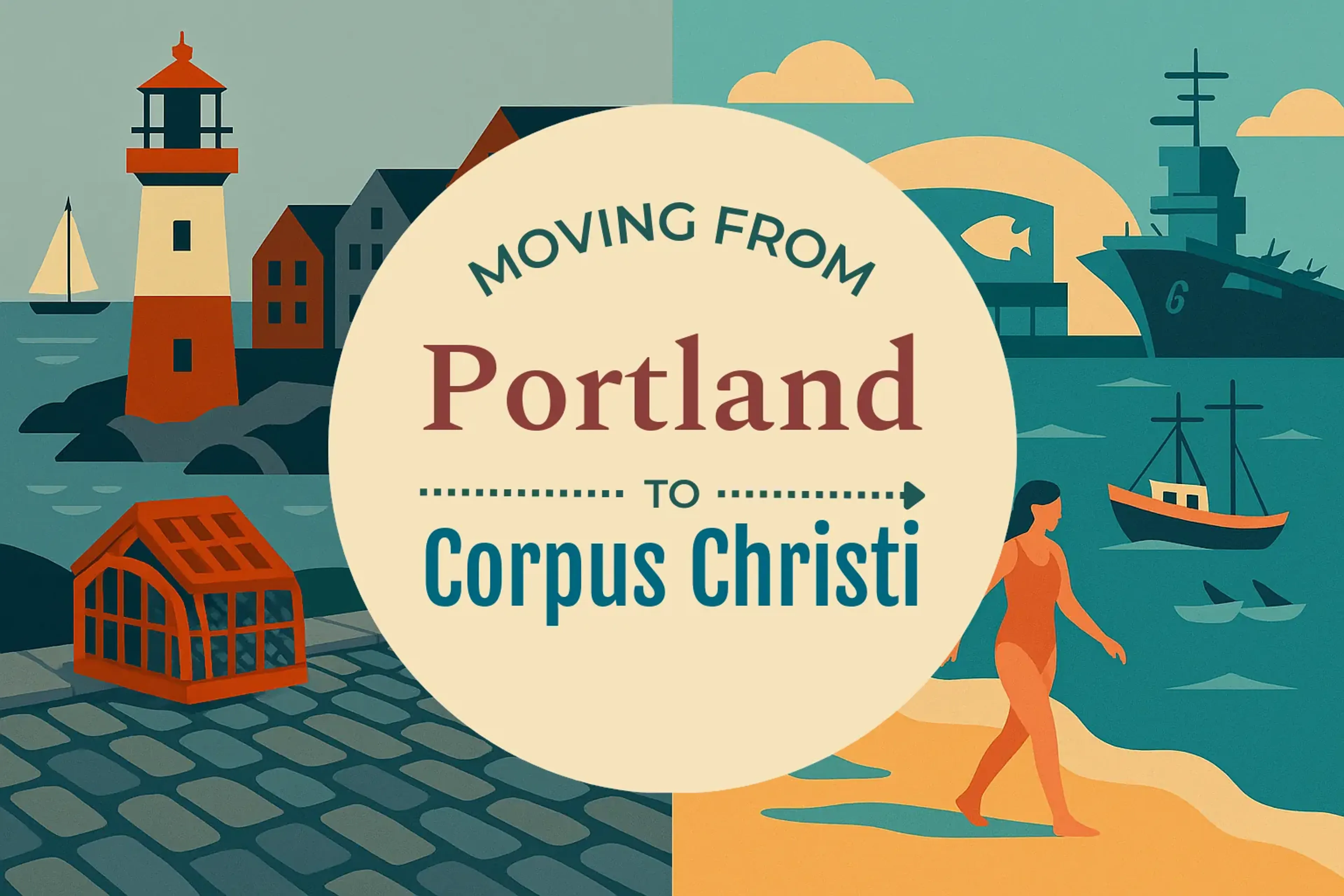 Side-by-side comparison of Portland to Corpus Christi moving companies