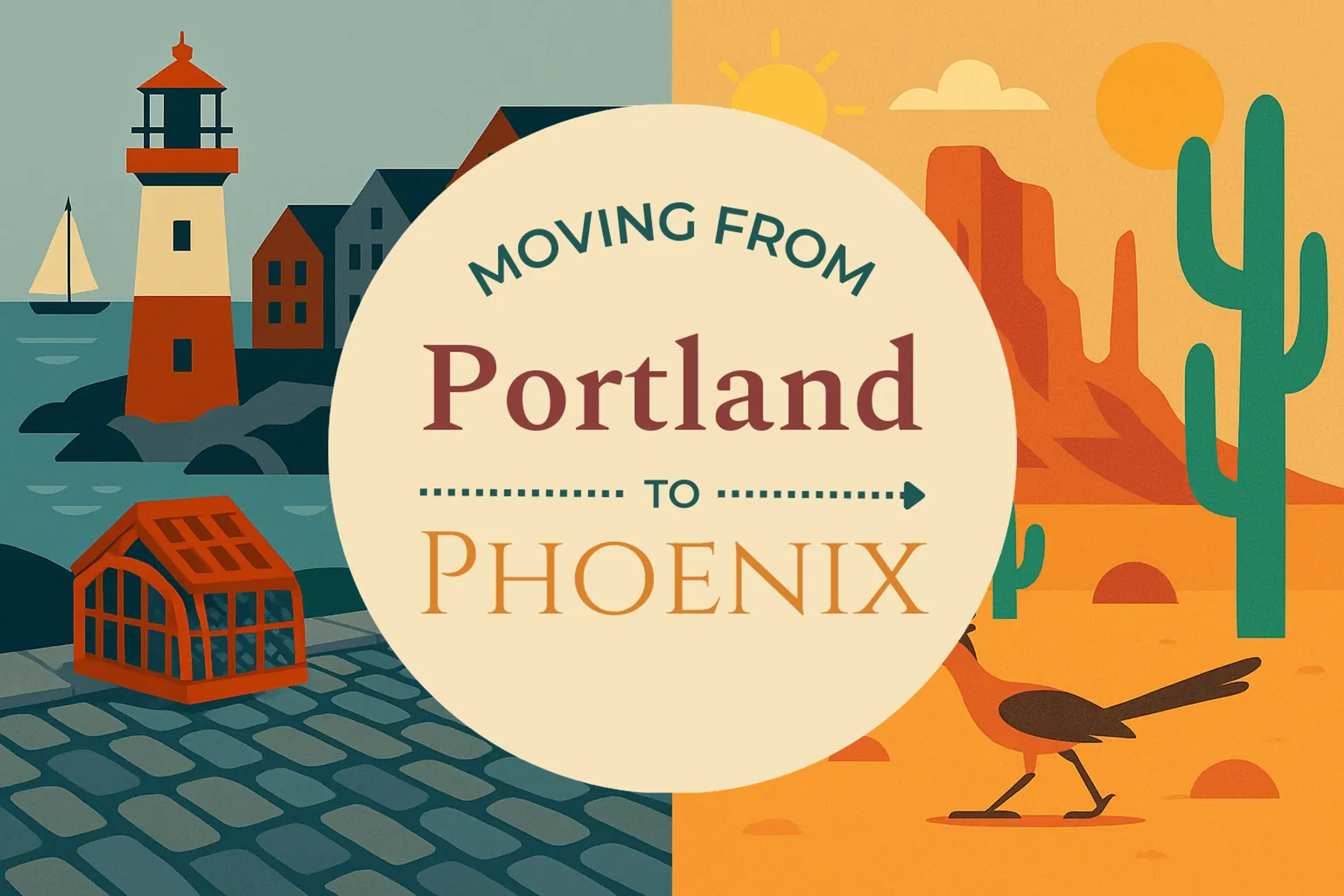Side-by-side comparison of Portland to Phoenix moving companies