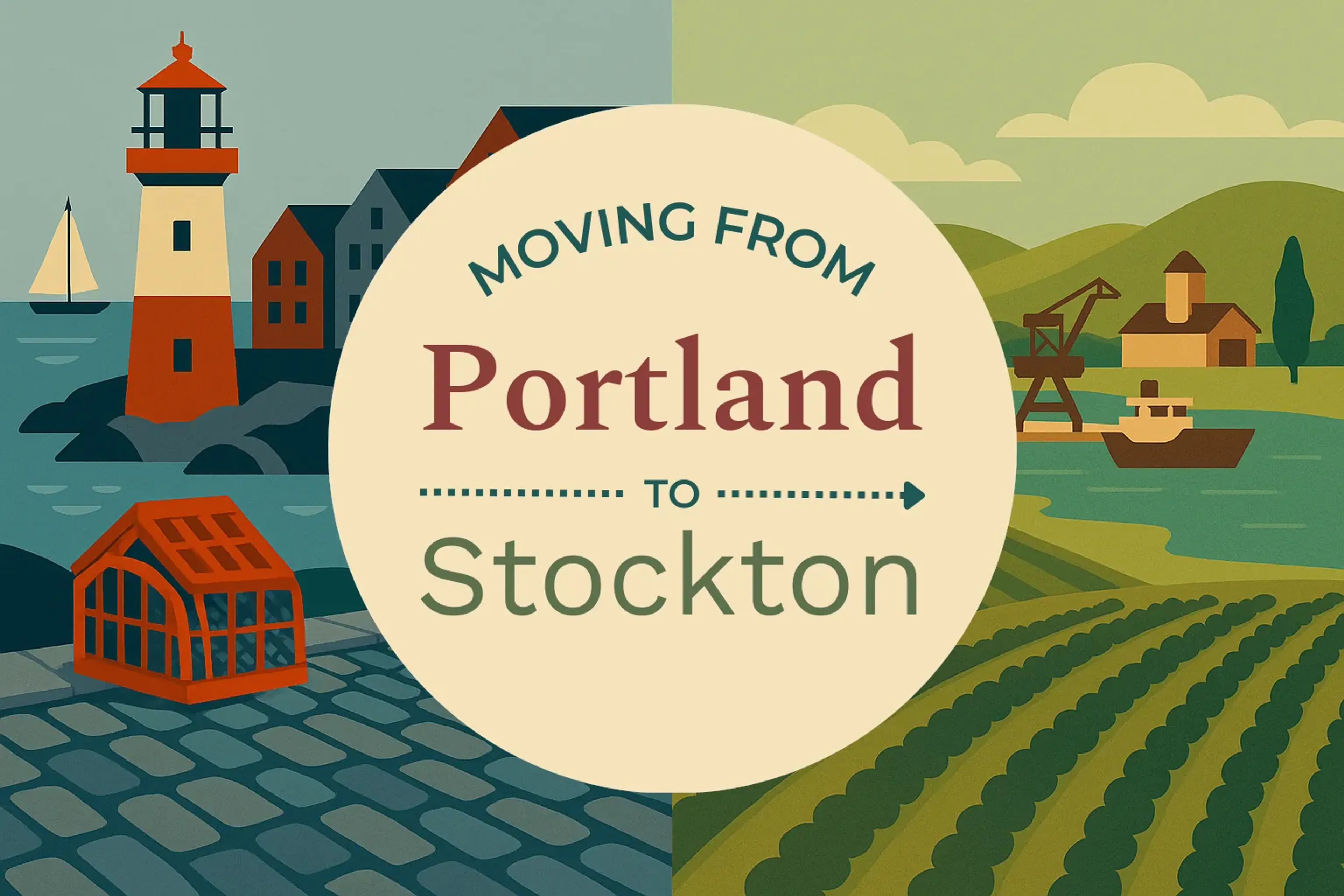 Side-by-side comparison of Portland to Stockton moving companies