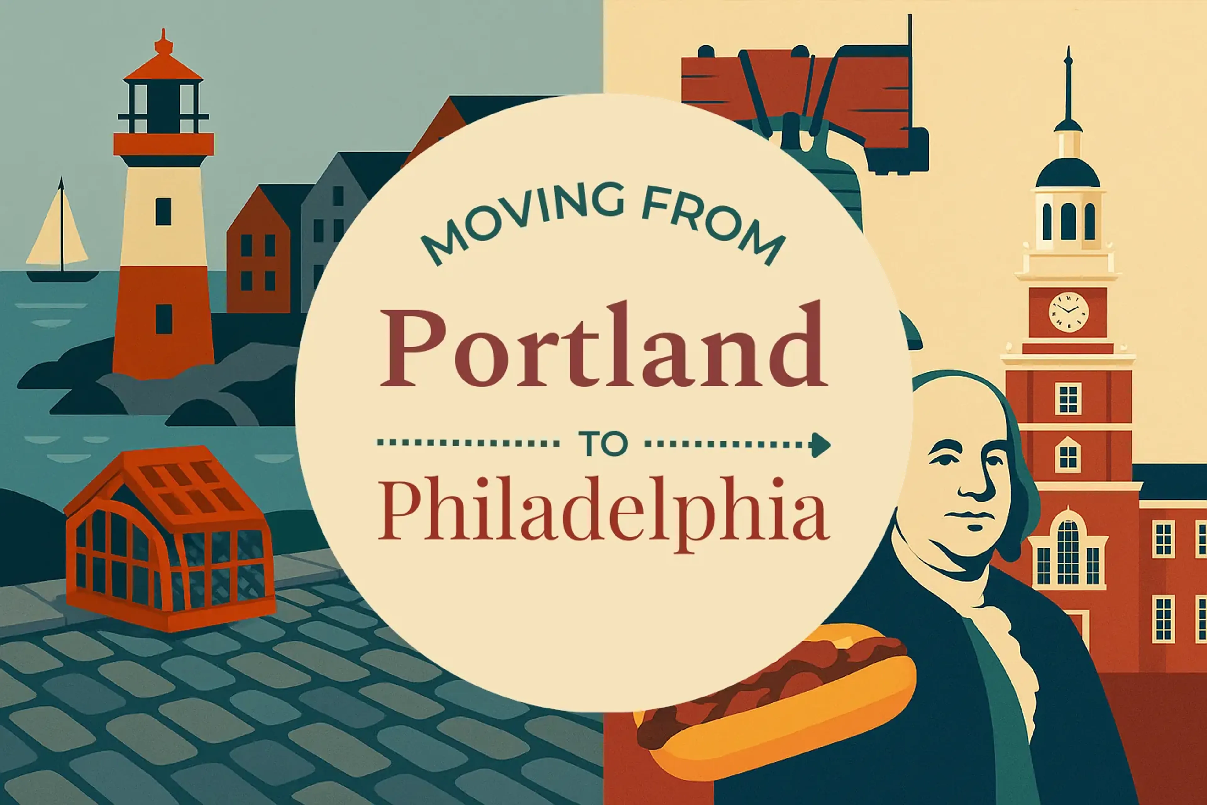 Side-by-side comparison of Portland to Philadelphia moving companies
