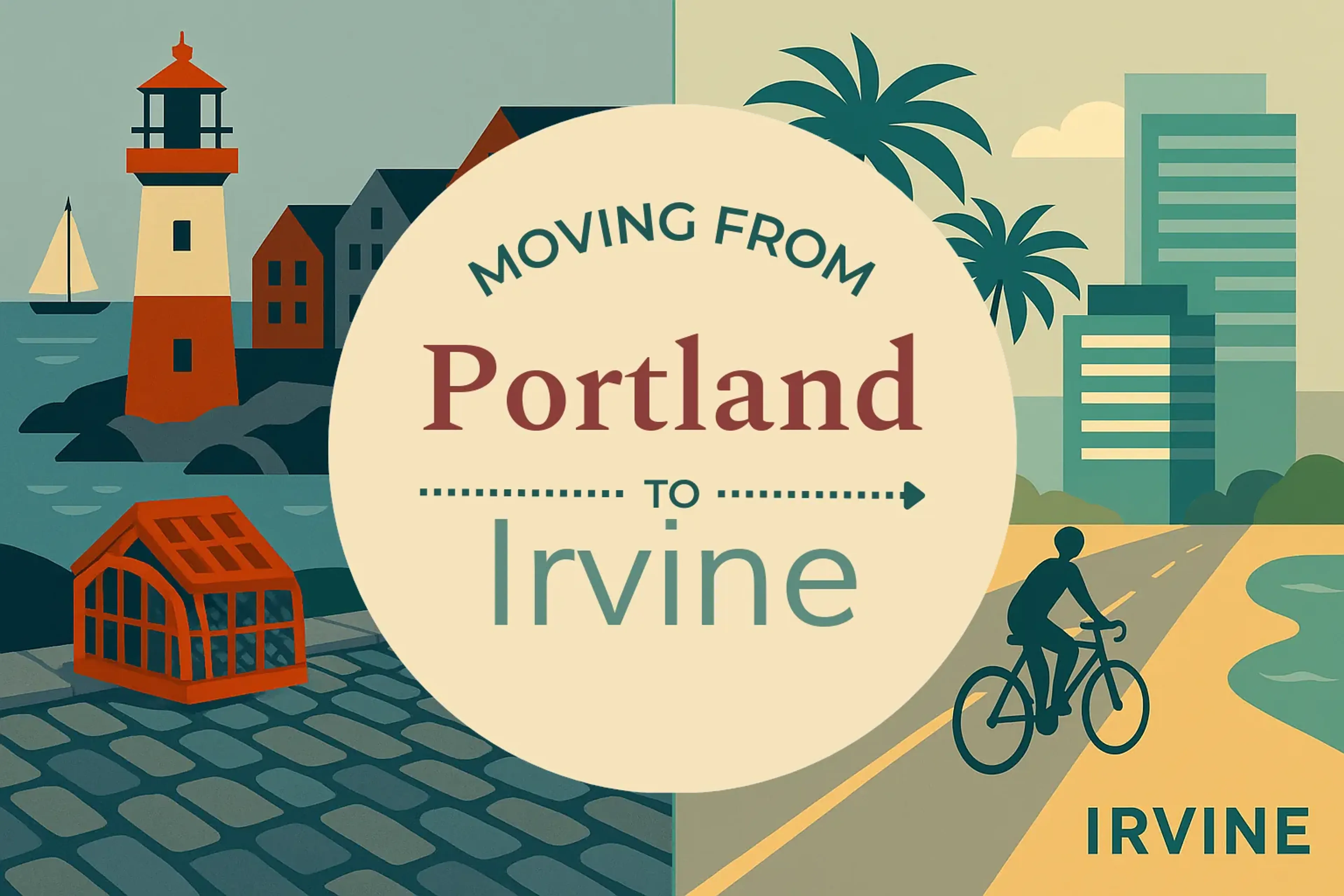 Side-by-side comparison of Portland to Irvine moving companies