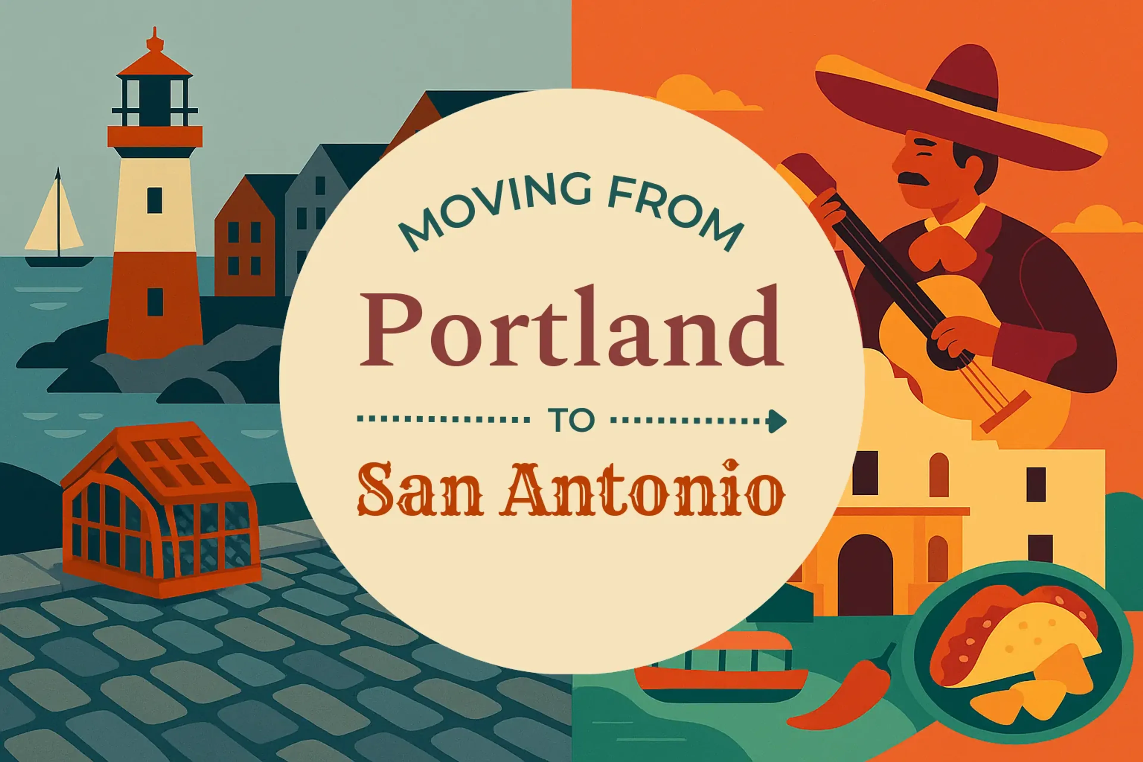 Side-by-side comparison of Portland to San Antonio moving companies