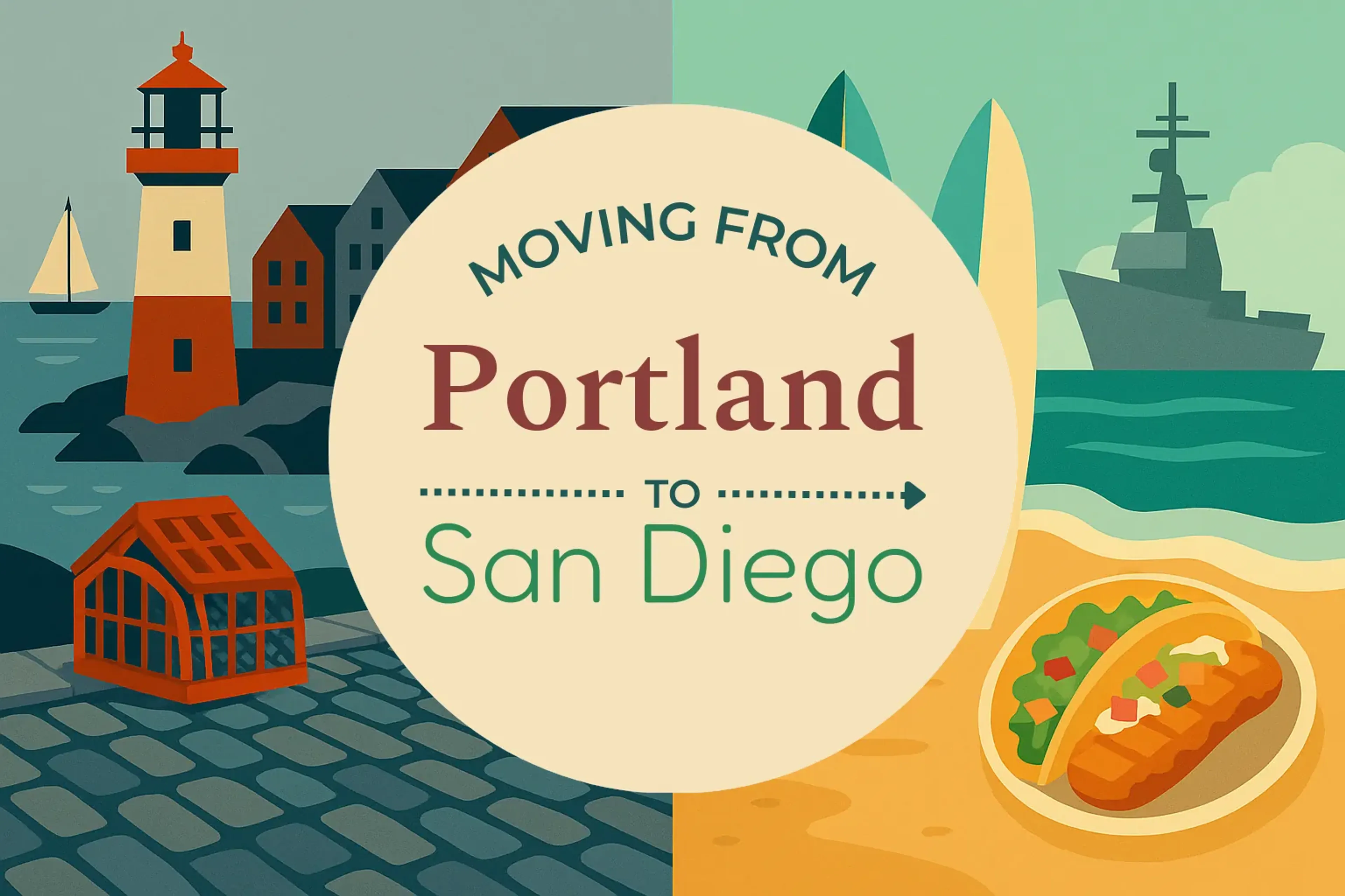 Side-by-side comparison of Portland to San Diego moving companies