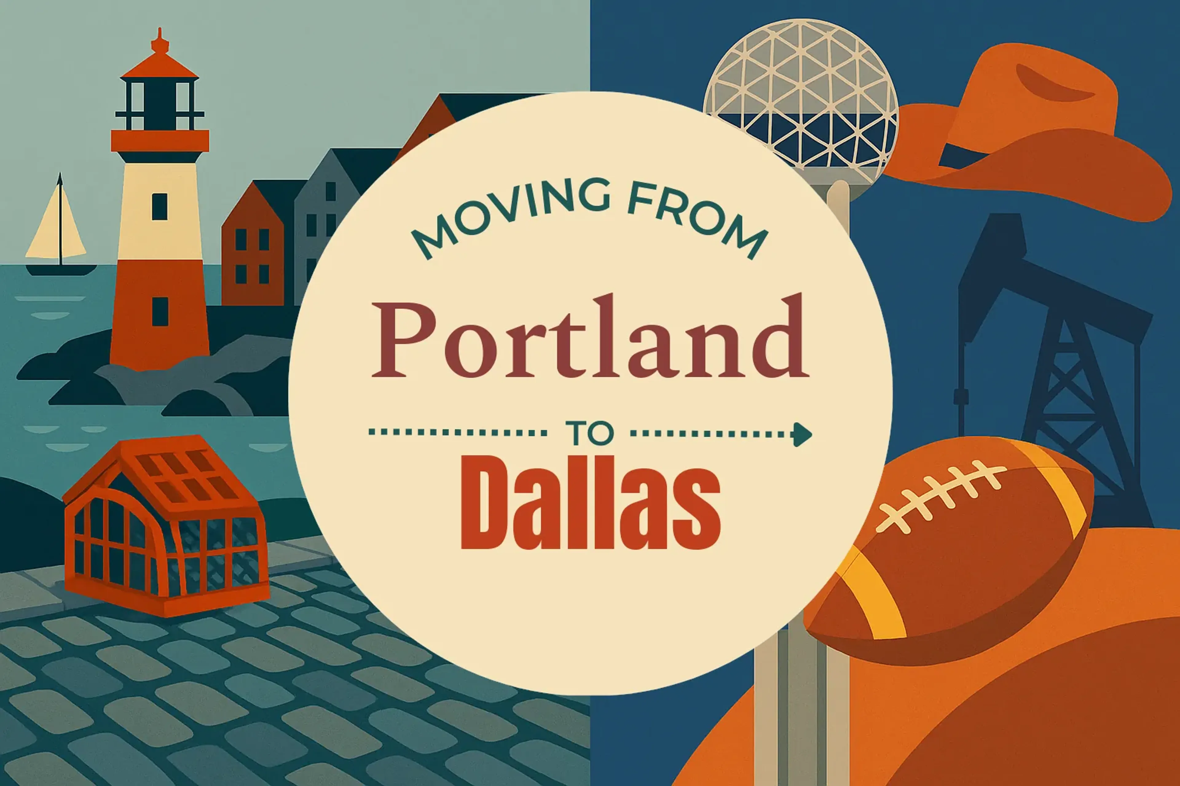 Side-by-side comparison of Portland to Dallas moving companies