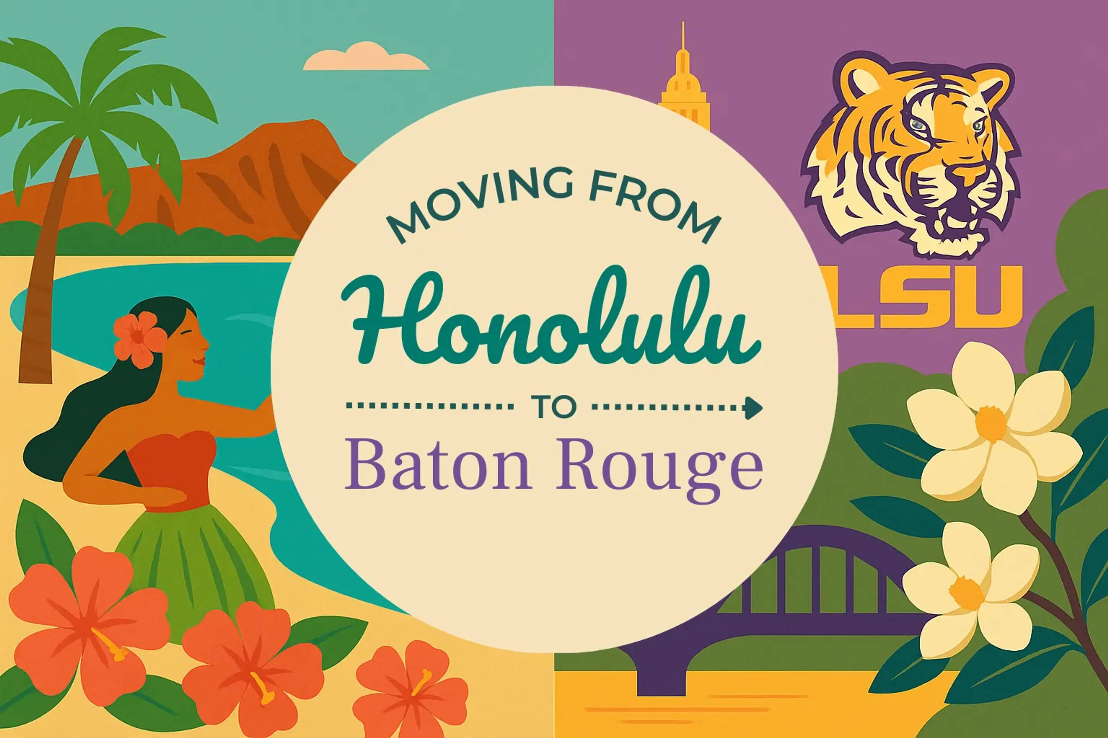 Side-by-side comparison of Honolulu to Baton Rouge moving companies