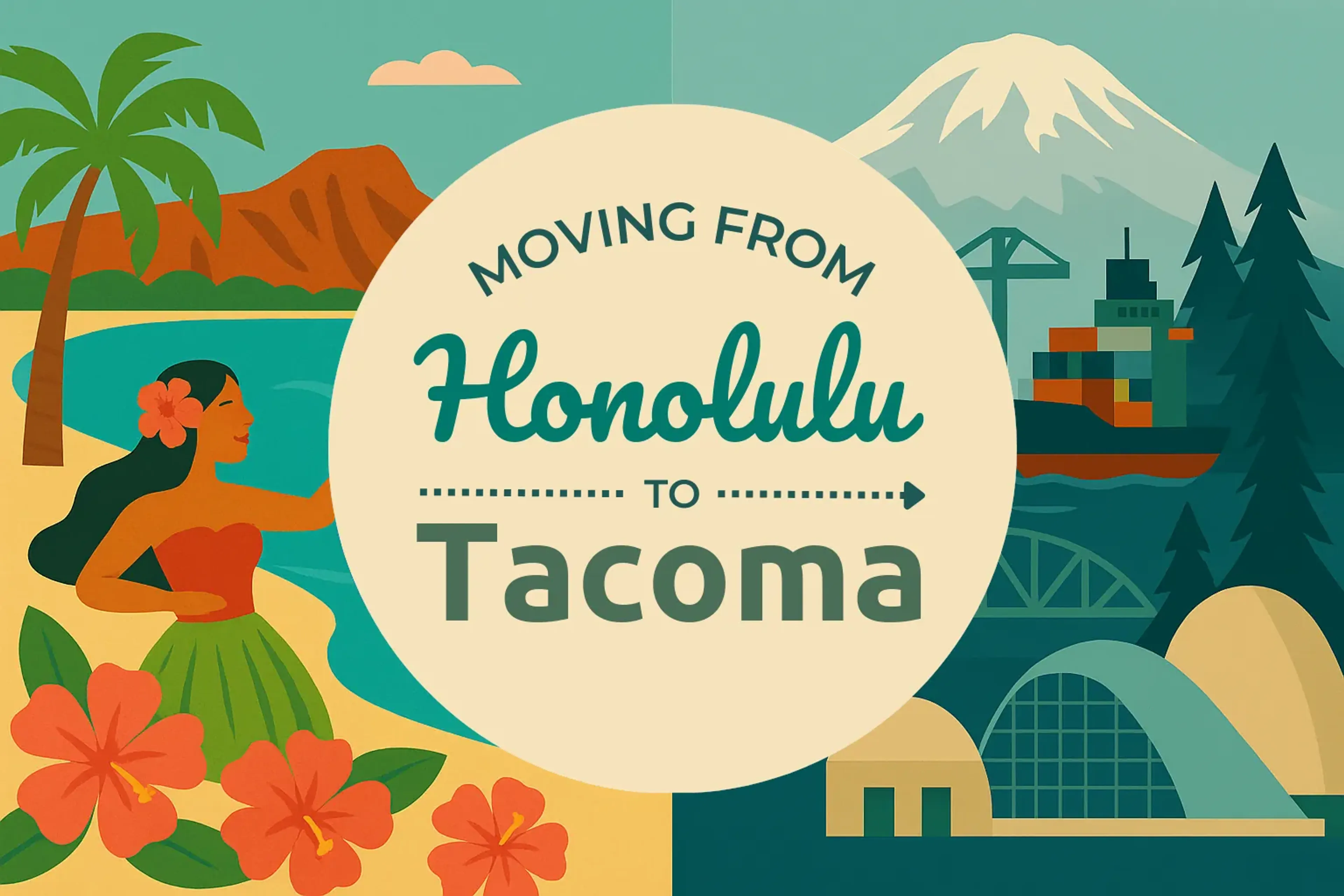 Side-by-side comparison of Honolulu to Tacoma moving companies