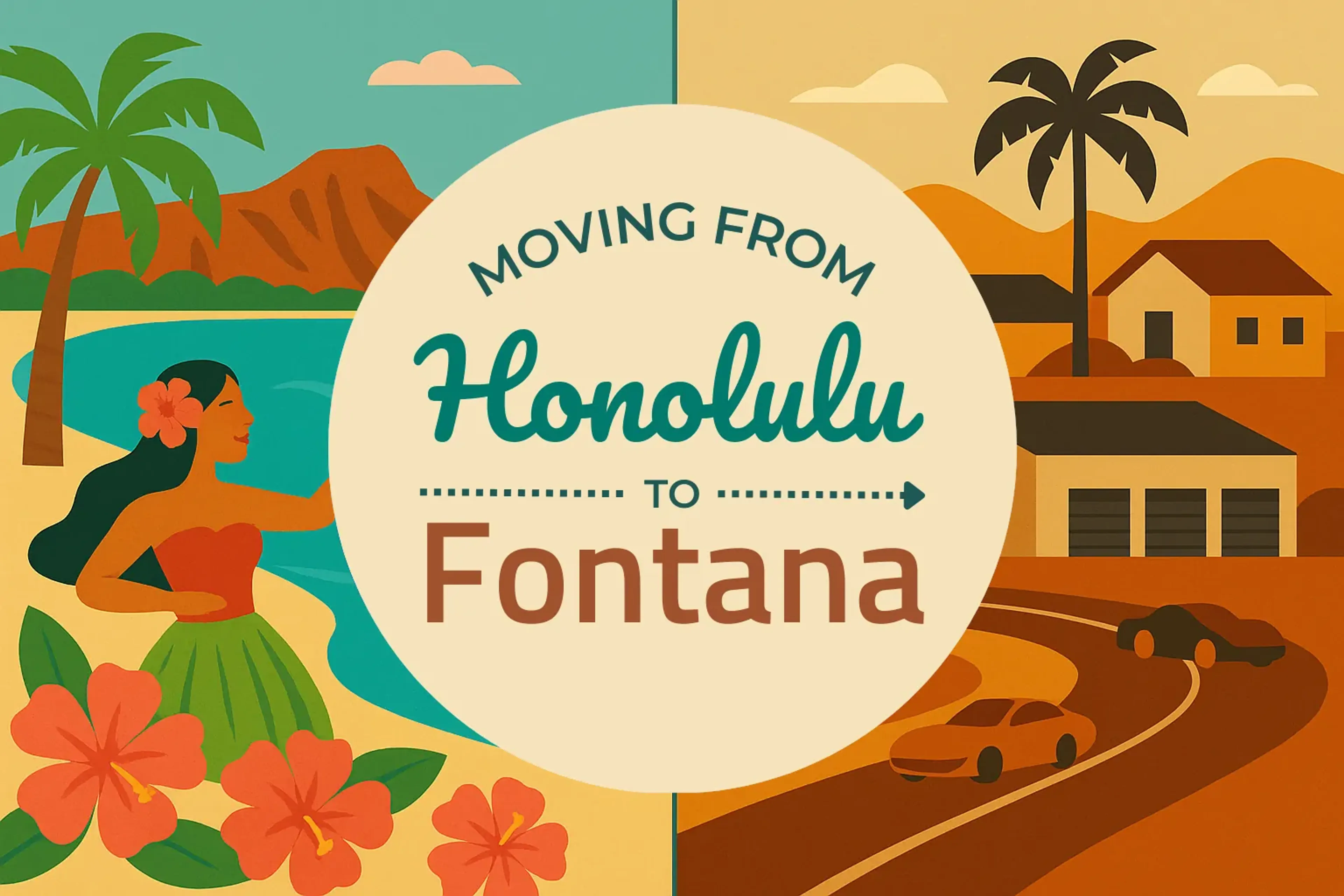 Side-by-side comparison of Honolulu to Fontana moving companies