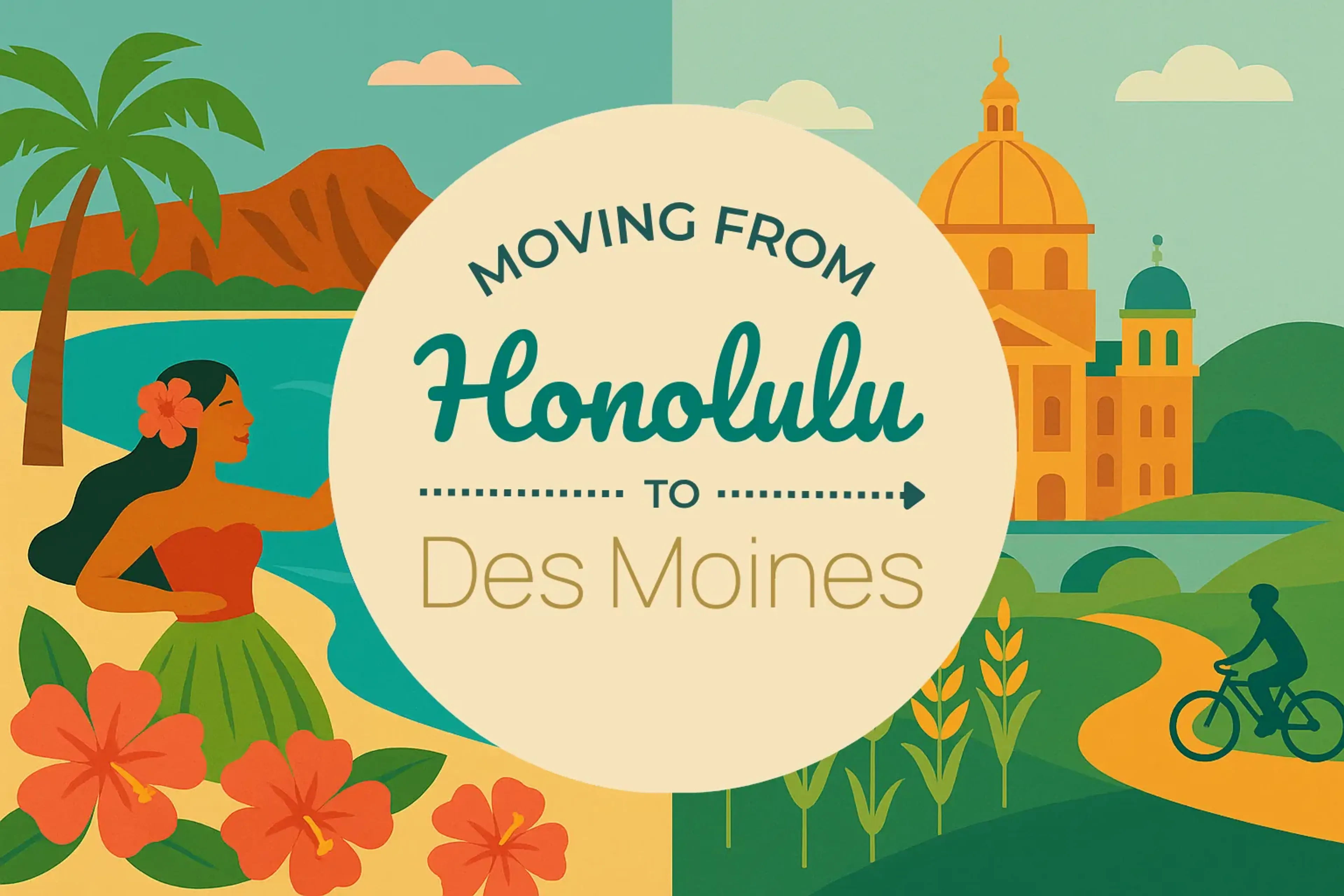 Side-by-side comparison of Honolulu to Des Moines moving companies