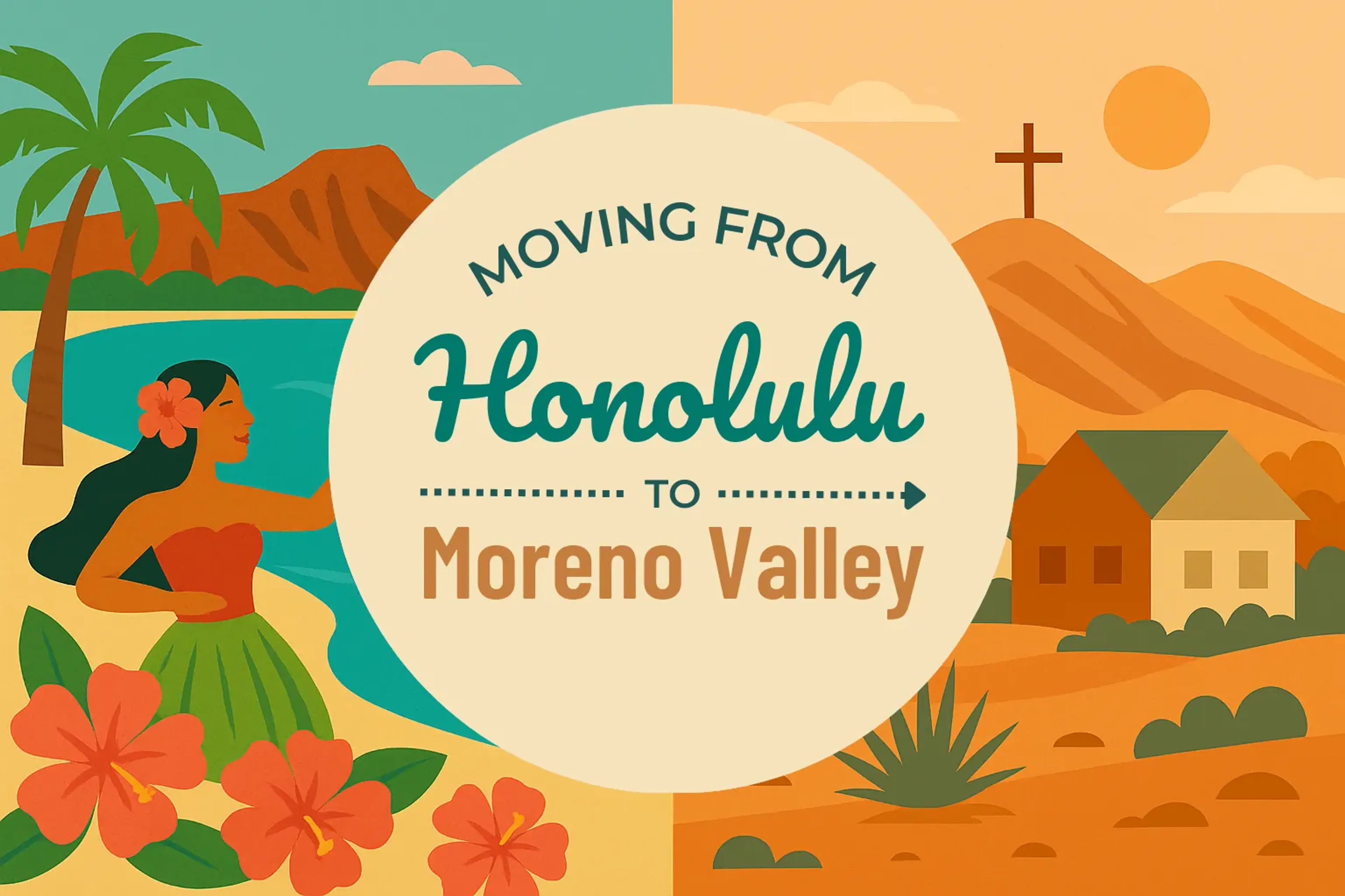 Side-by-side comparison of Honolulu to Moreno Valley moving companies