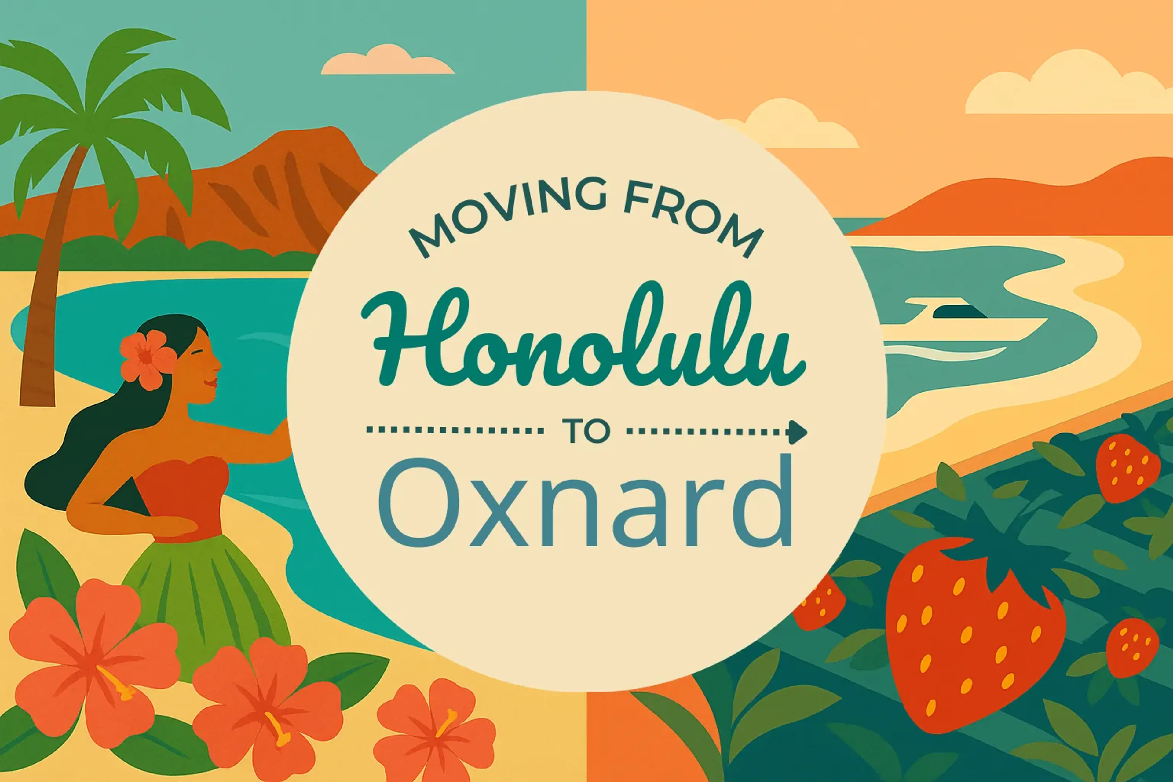 Side-by-side comparison of Honolulu to Oxnard moving companies