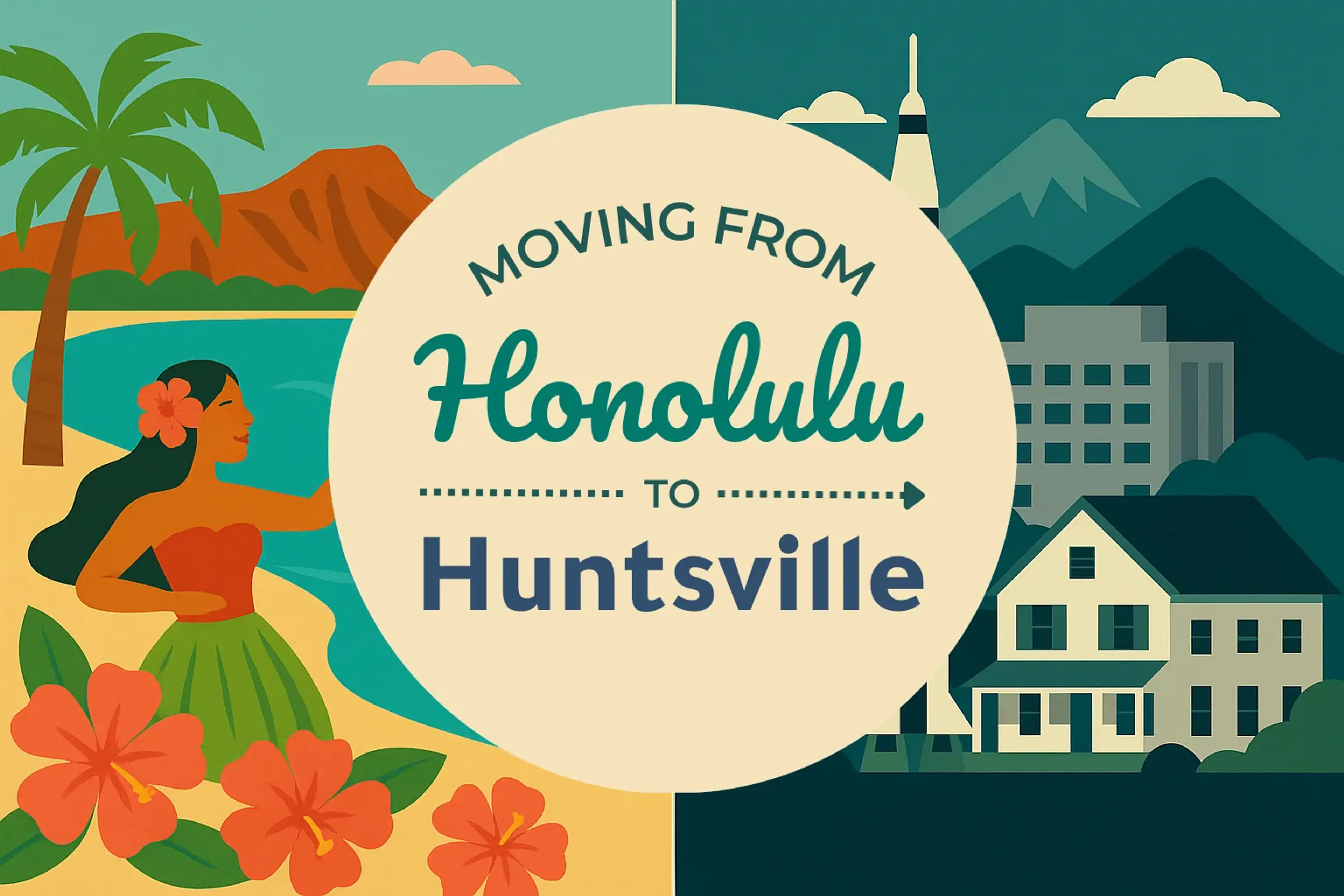 Side-by-side comparison of Honolulu to Huntsville moving companies