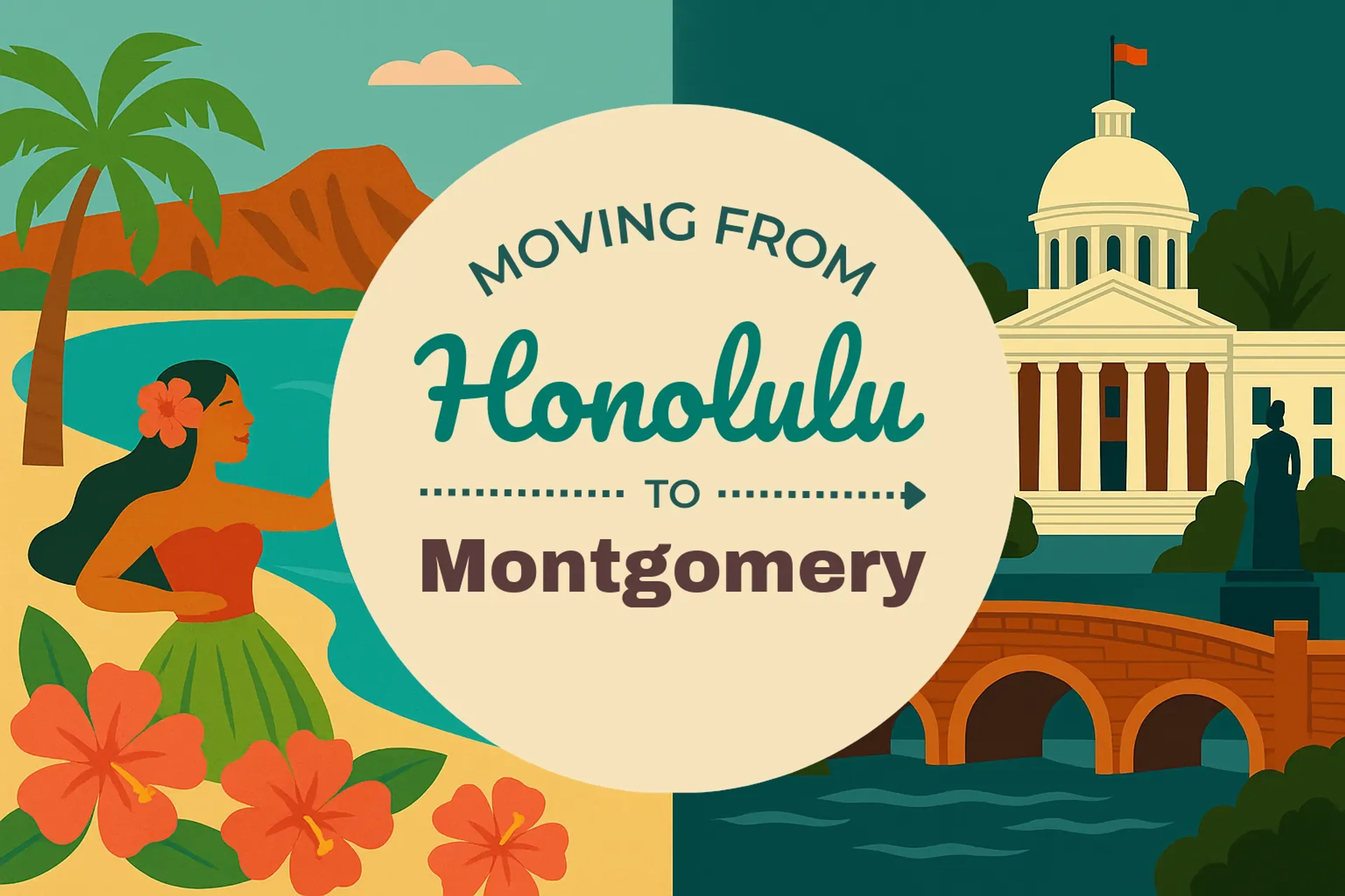 Side-by-side comparison of Honolulu to Montgomery moving companies