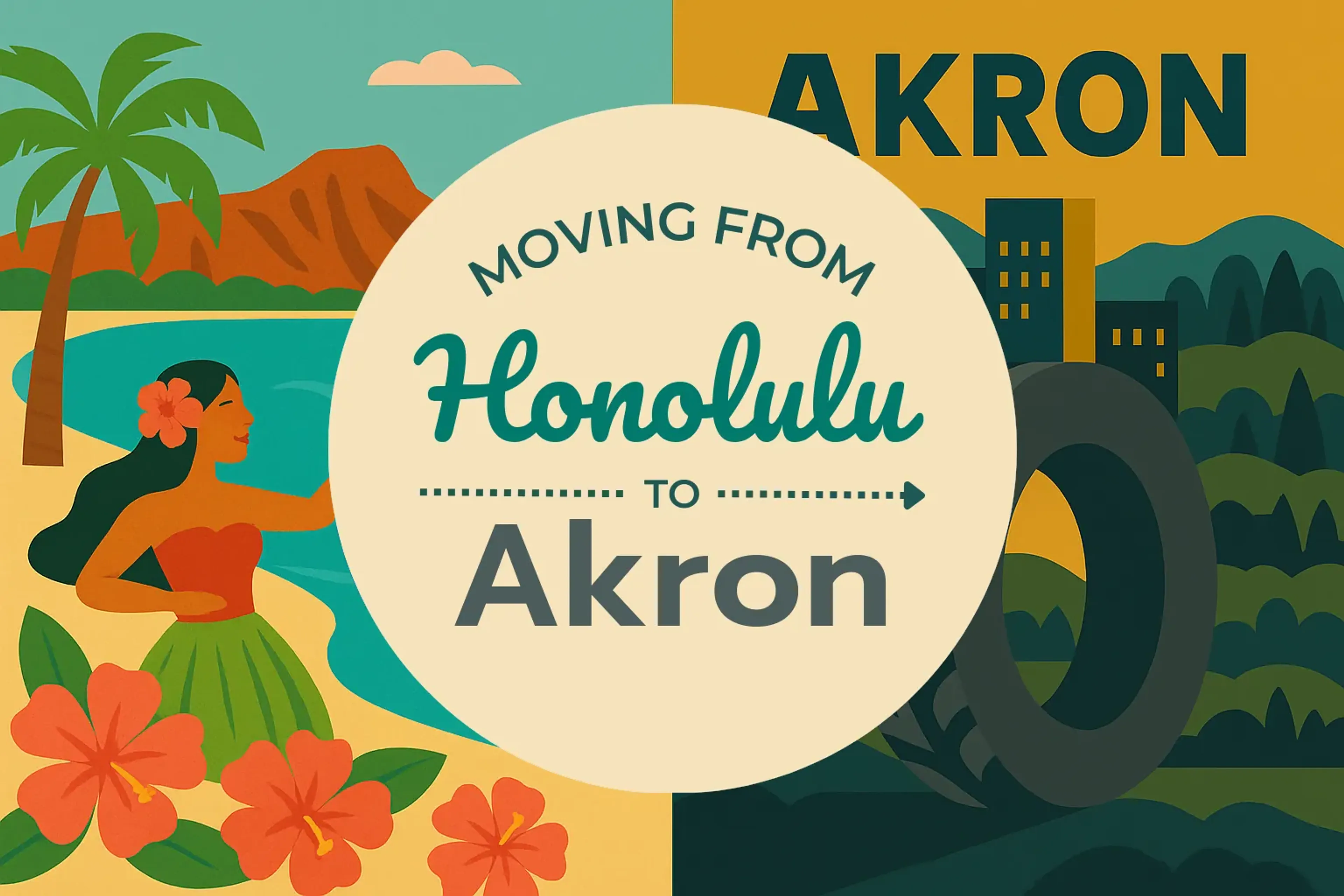 Side-by-side comparison of Honolulu to Akron moving companies