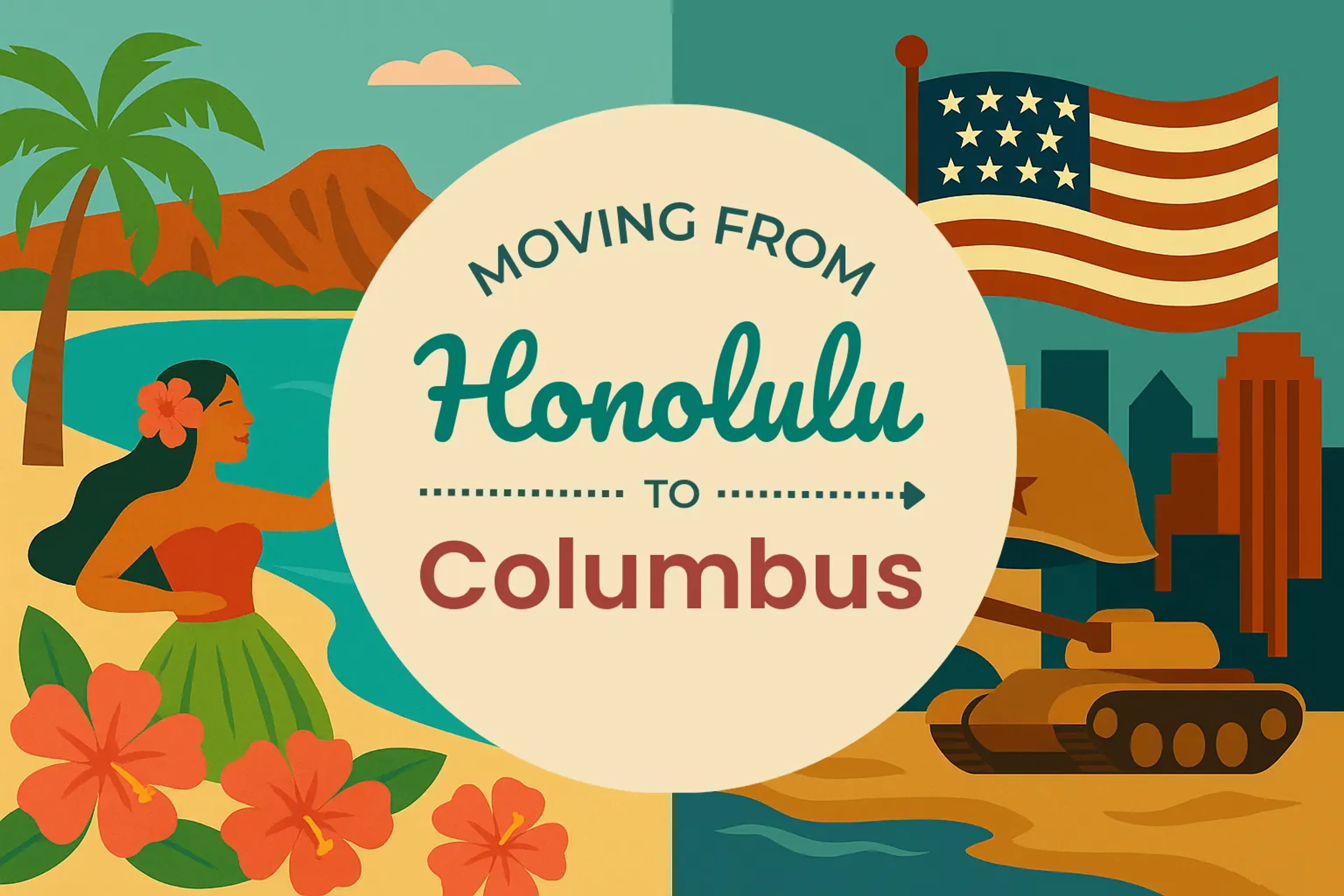 Side-by-side comparison of Honolulu to Columbus moving companies