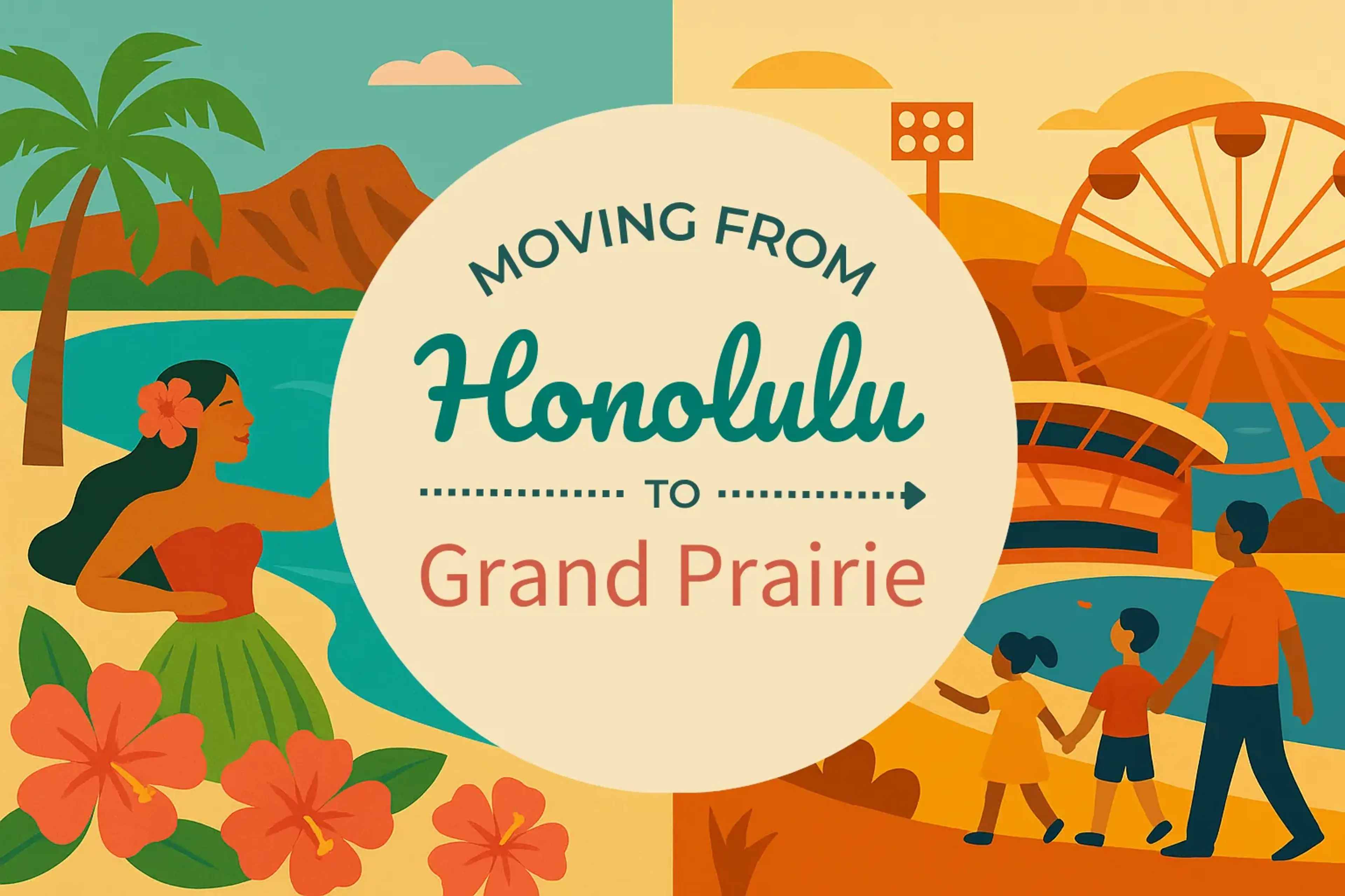 Side-by-side comparison of Honolulu to Grand Prairie moving companies