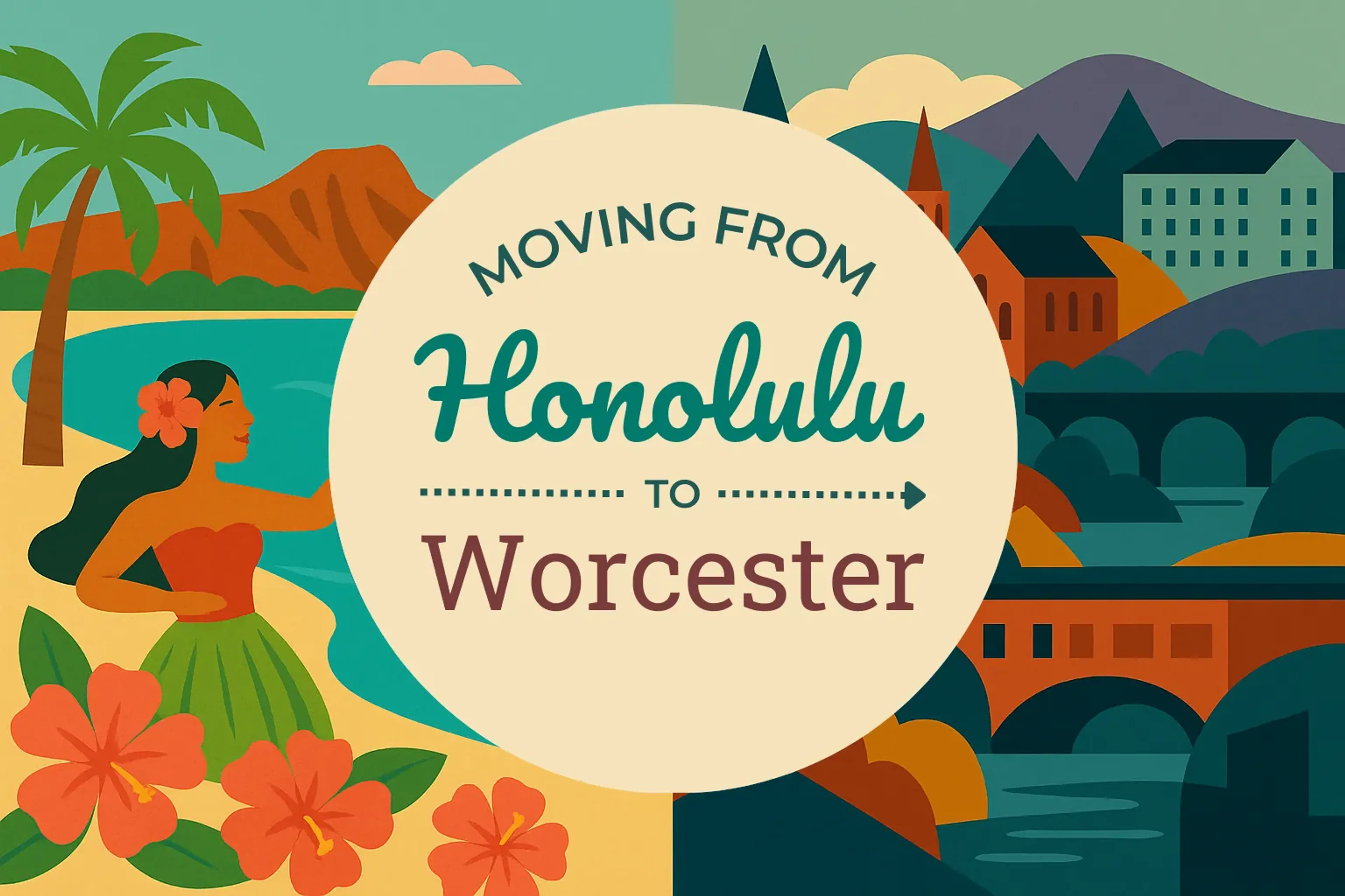 Side-by-side comparison of Honolulu to Worcester moving companies