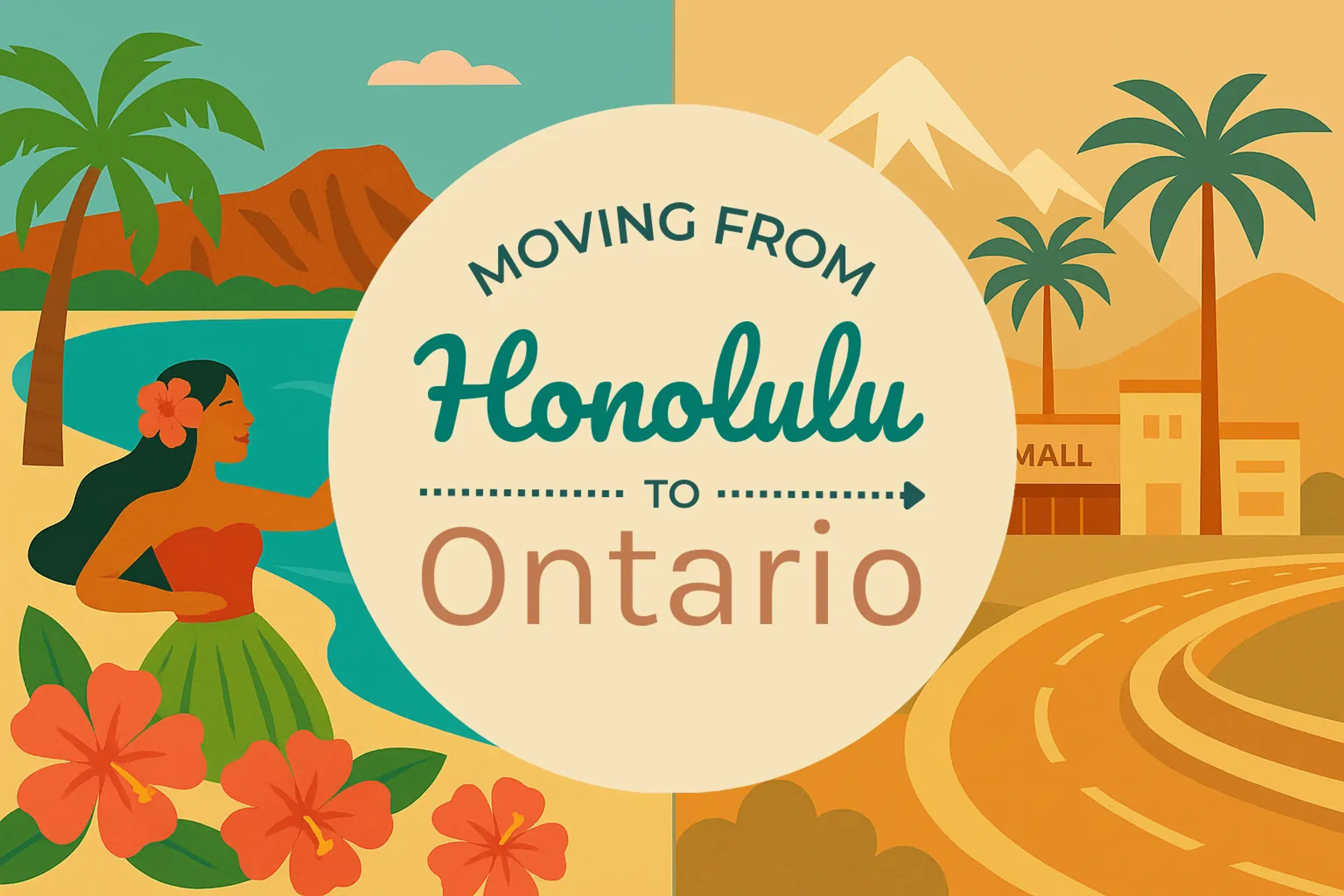 Side-by-side comparison of Honolulu to Ontario moving companies
