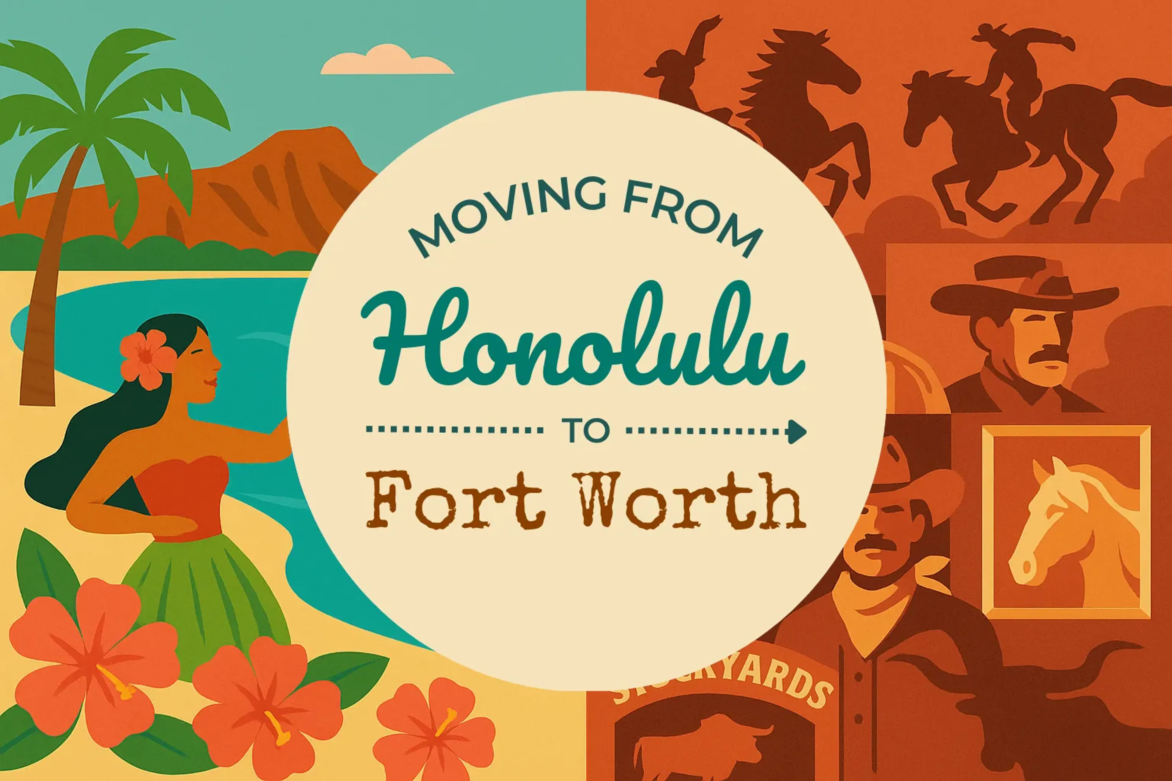 Side-by-side comparison of Honolulu to Fort Worth moving companies