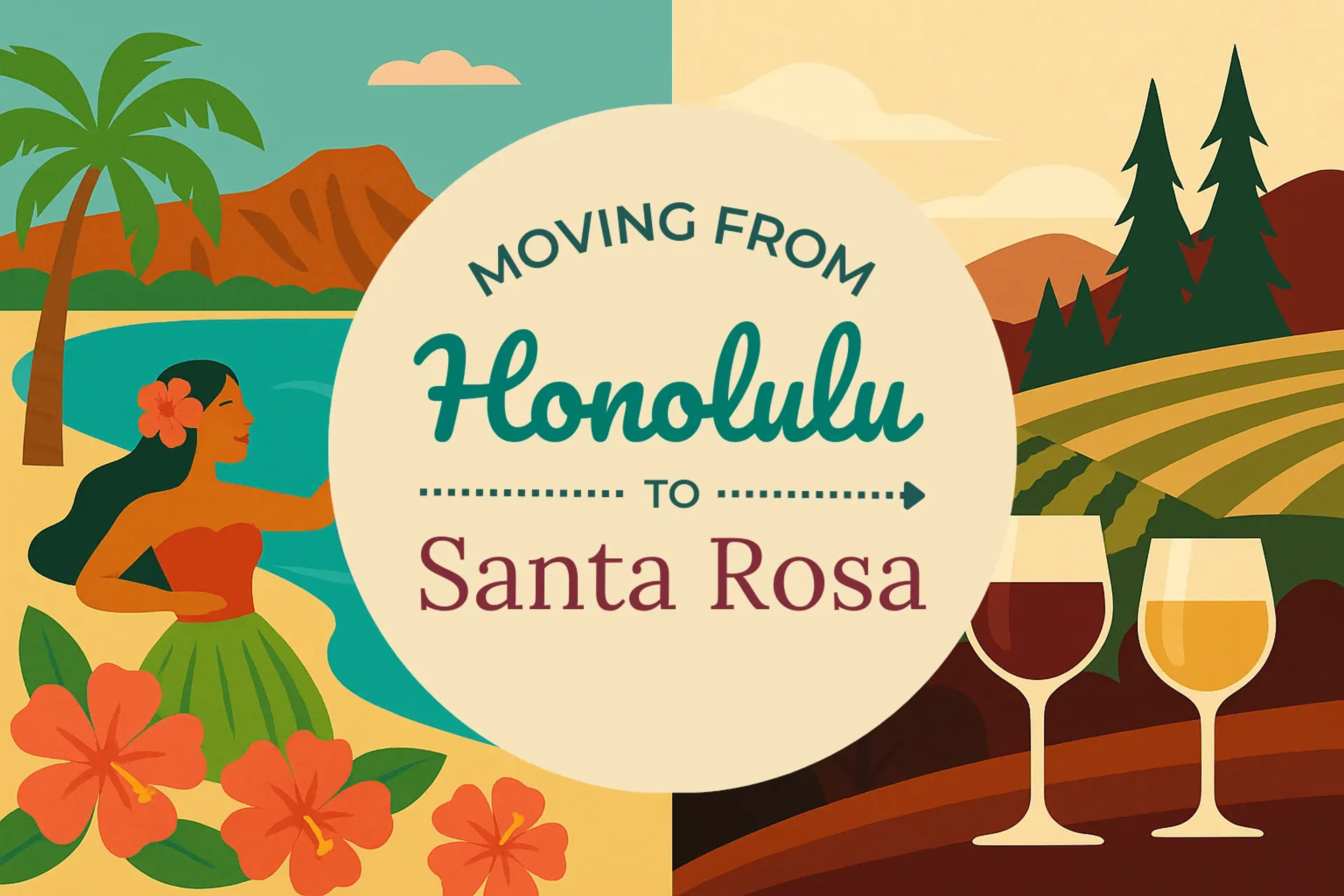 Side-by-side comparison of Honolulu to Santa Rosa moving companies