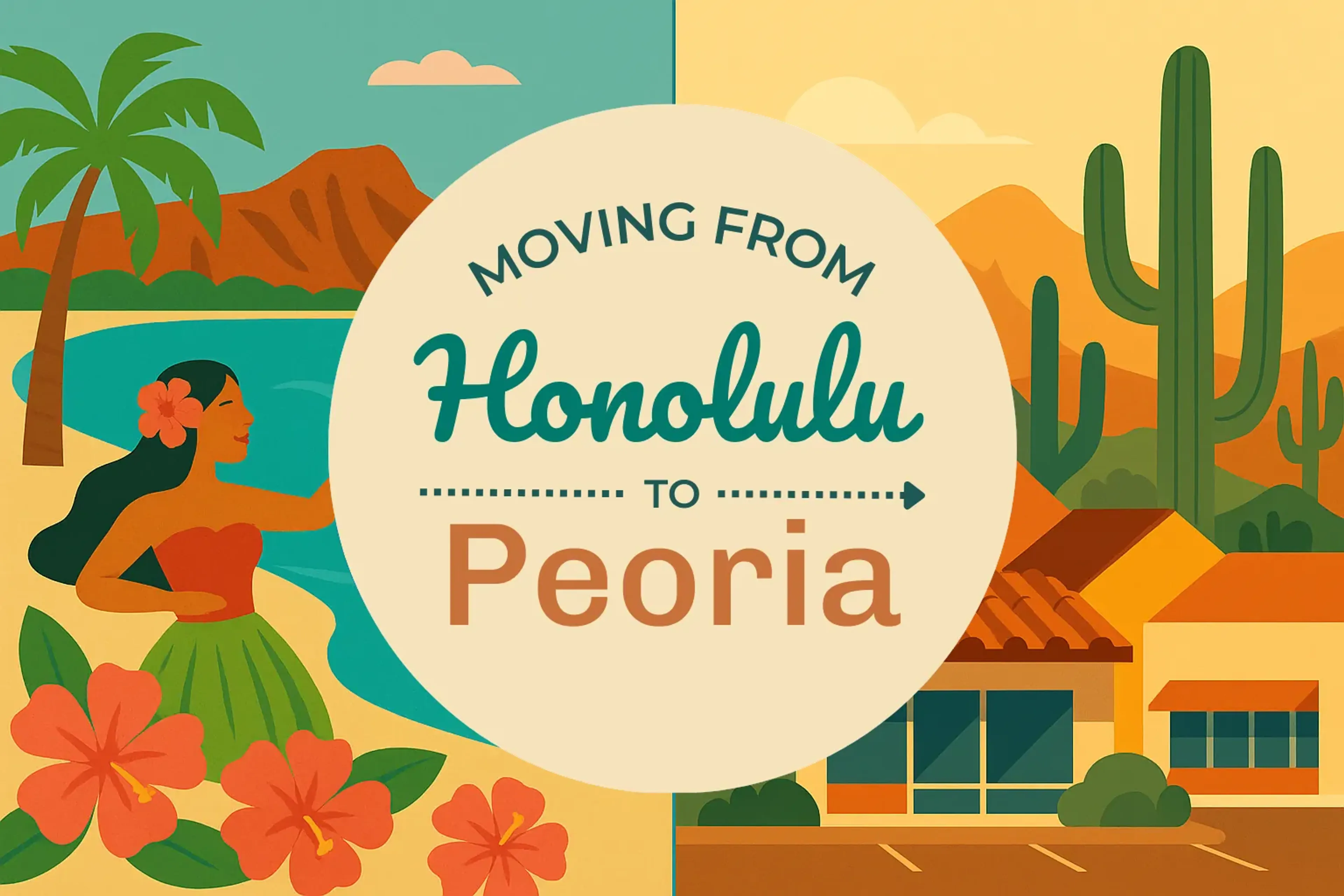 Side-by-side comparison of Honolulu to Peoria moving companies