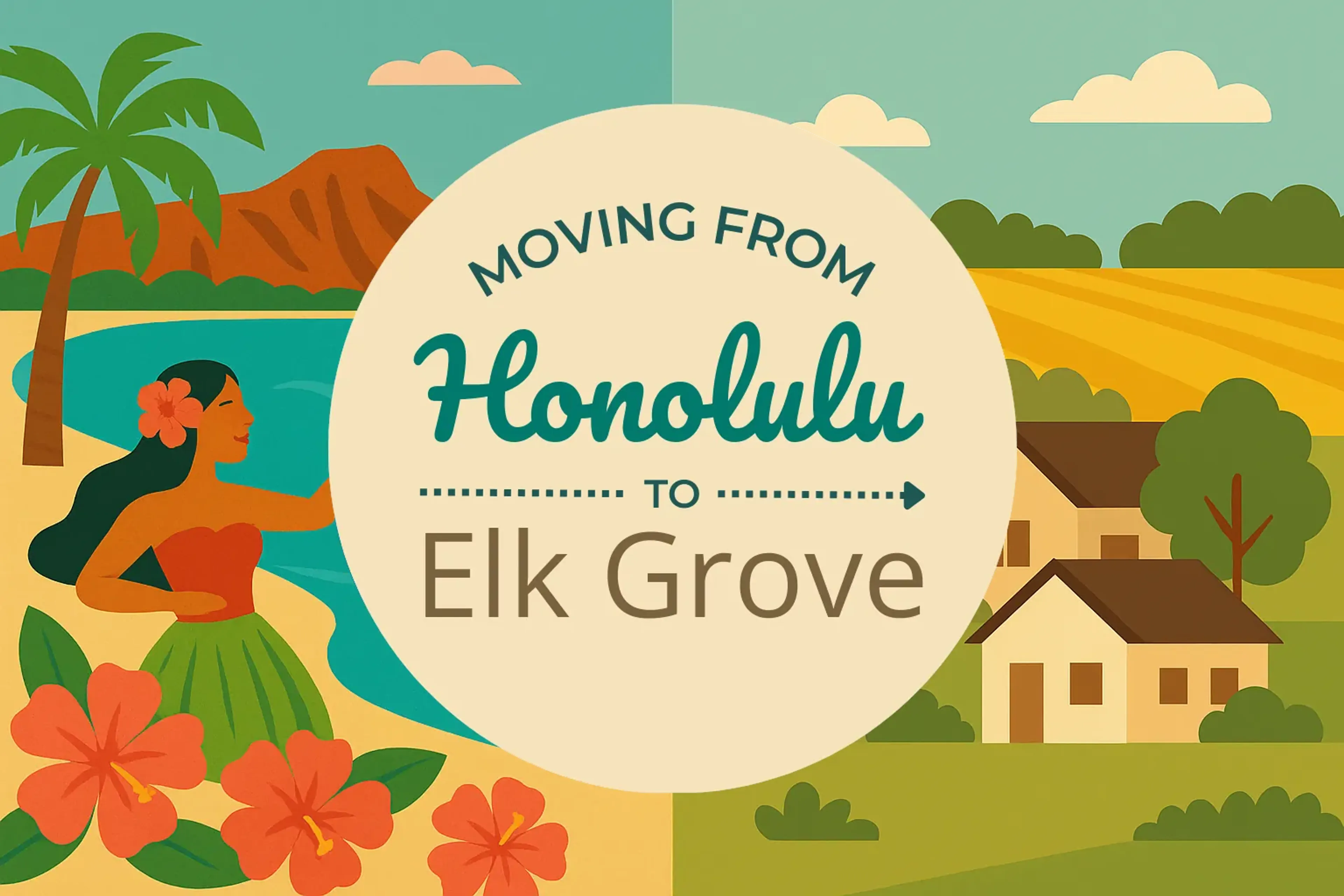 Side-by-side comparison of Honolulu to Elk Grove moving companies