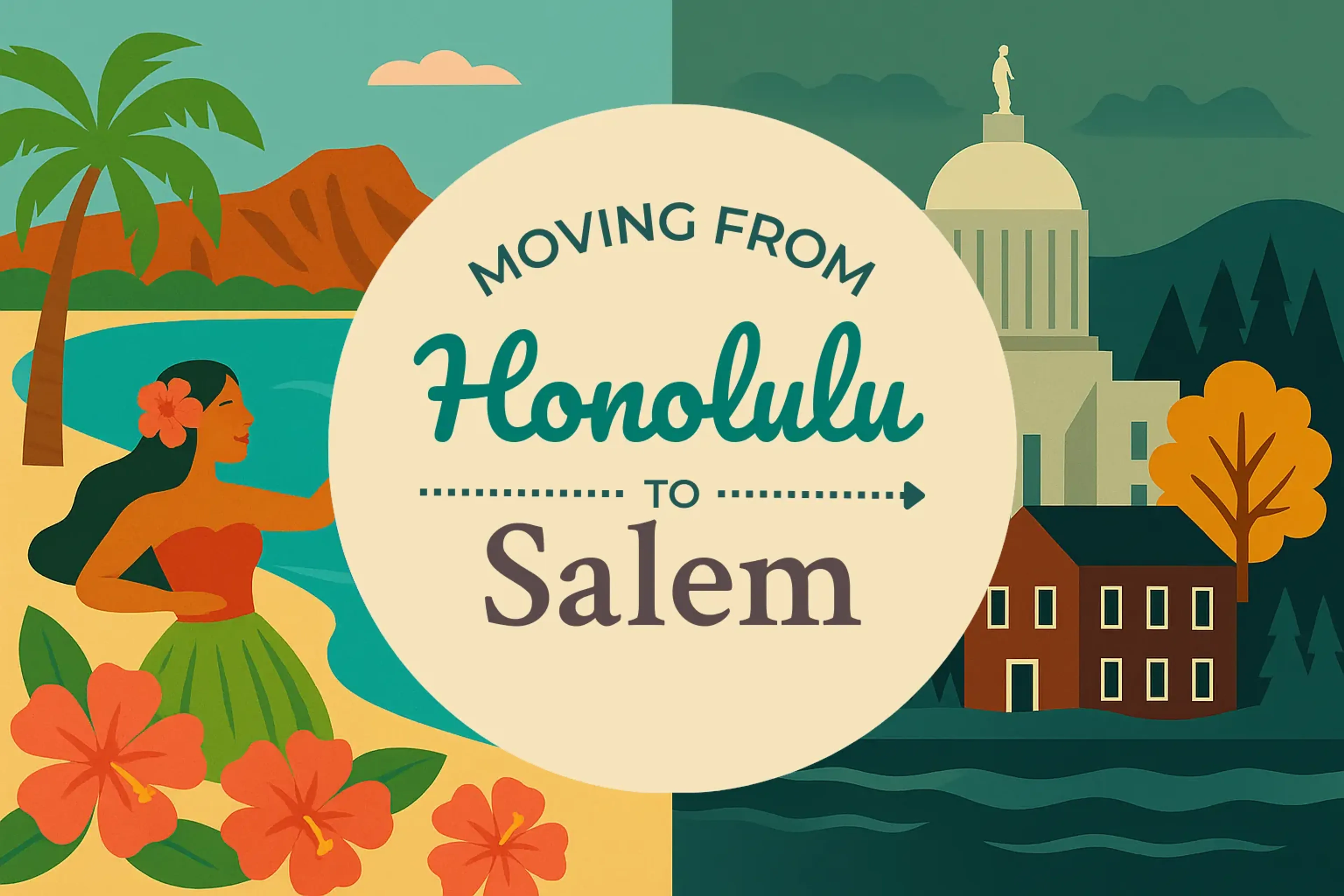 Side-by-side comparison of Honolulu to Salem moving companies