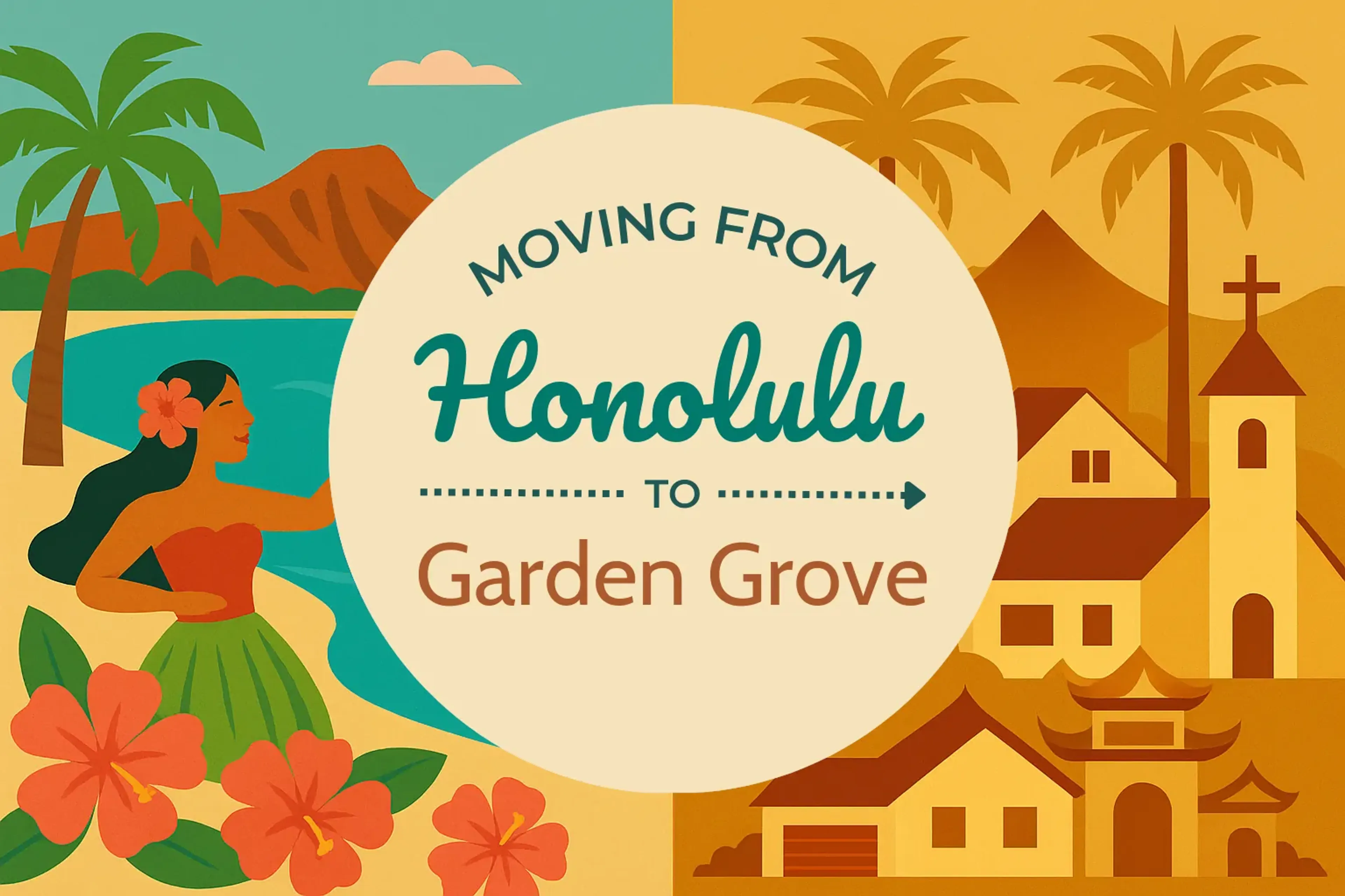 Side-by-side comparison of Honolulu to Garden Grove moving companies